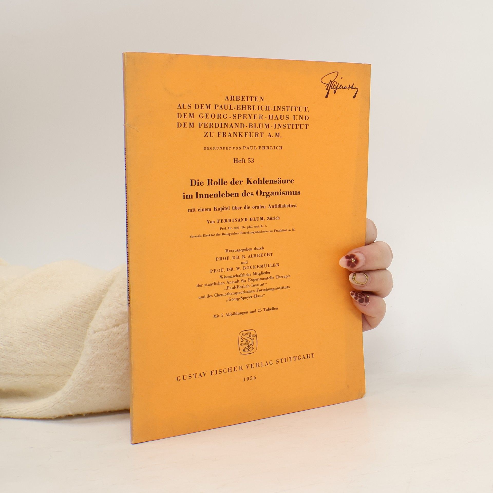 Ferdinand Blum Die Rolle der Kohlensäure im Innenleben des Organismus