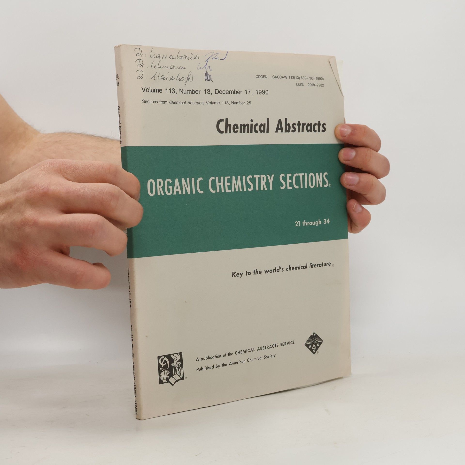 Various authors Chemical Abstracts 113. Number 13