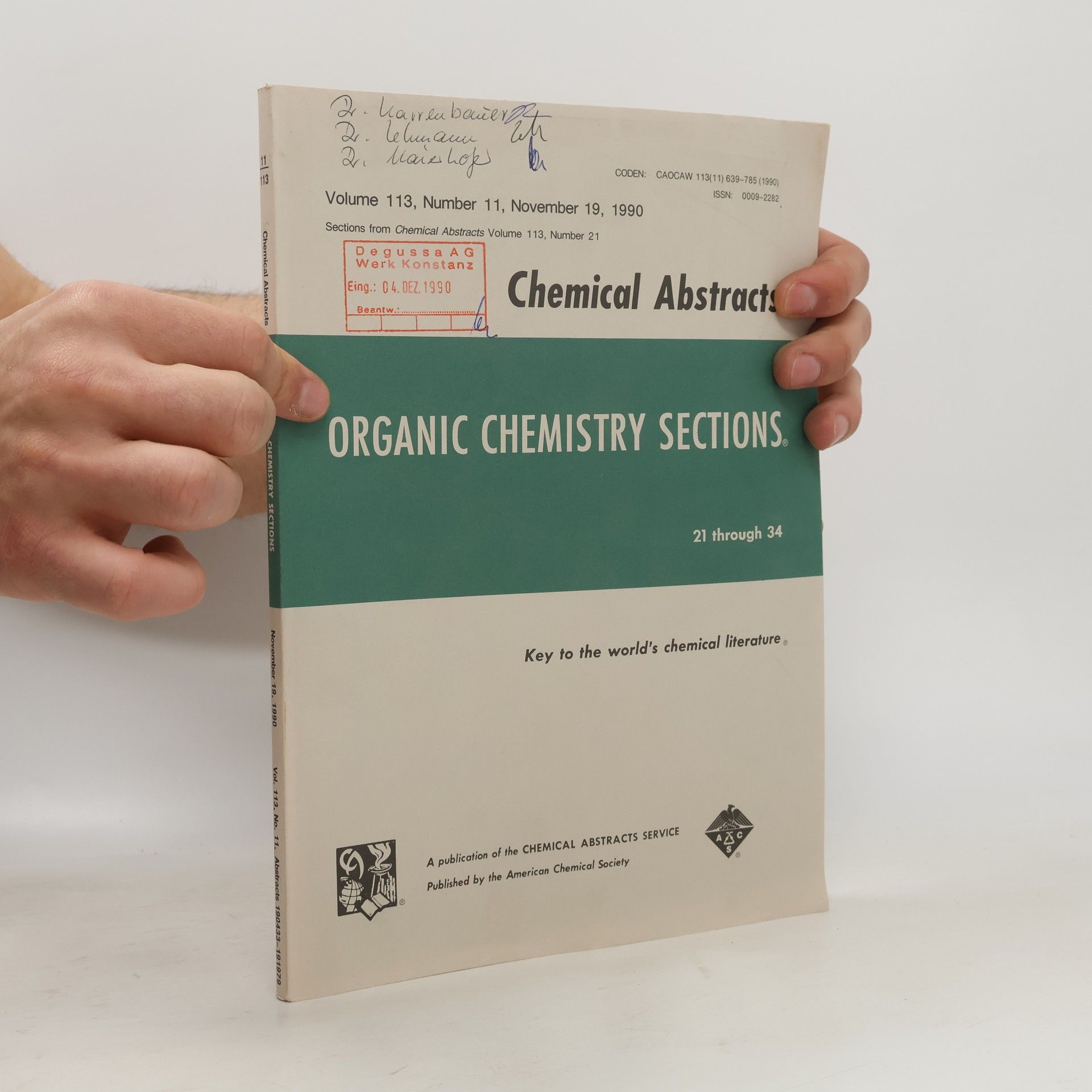Autorenkollektiv Chemical Absztacts 11/113