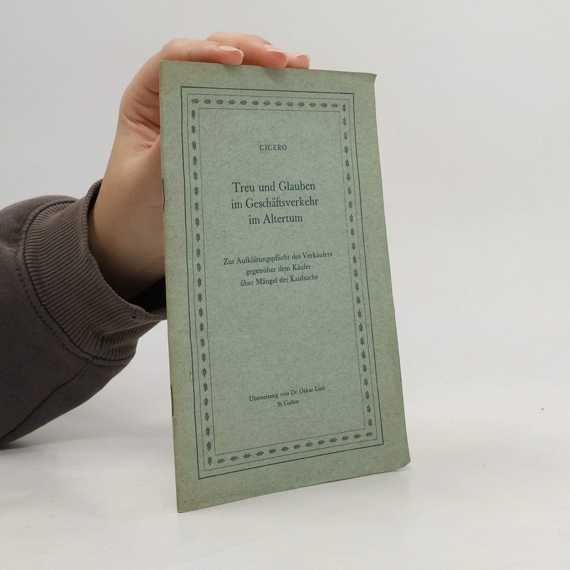 Autorenkollektiv Treu und Glauben im Geschäftsverkehr im Altertum