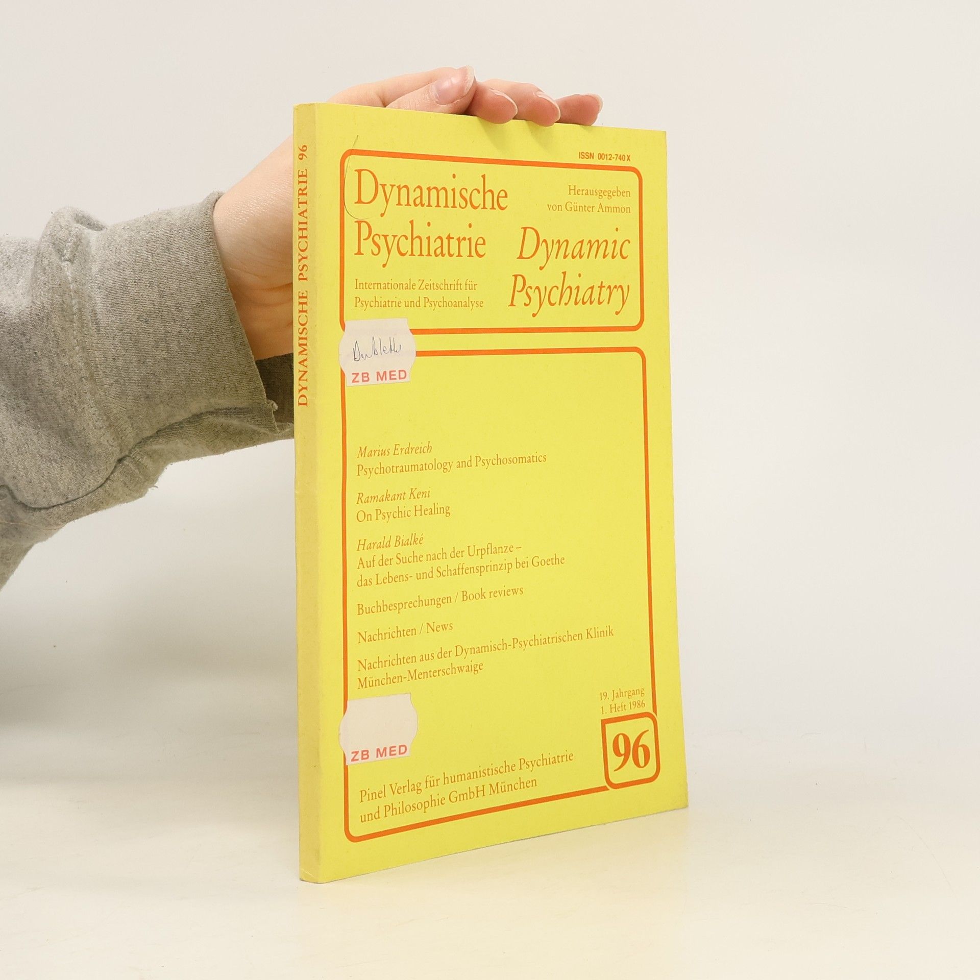 Günter Ammon Dynamische Psychiatrie 96. Dynamic Psychiatry 1/1986