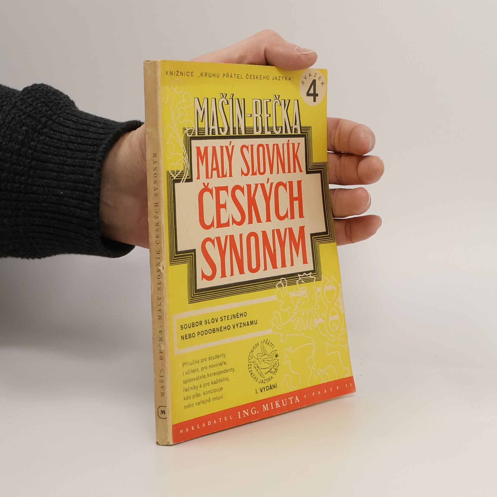 Josef Václav Bečka Malý slovník českých synonym