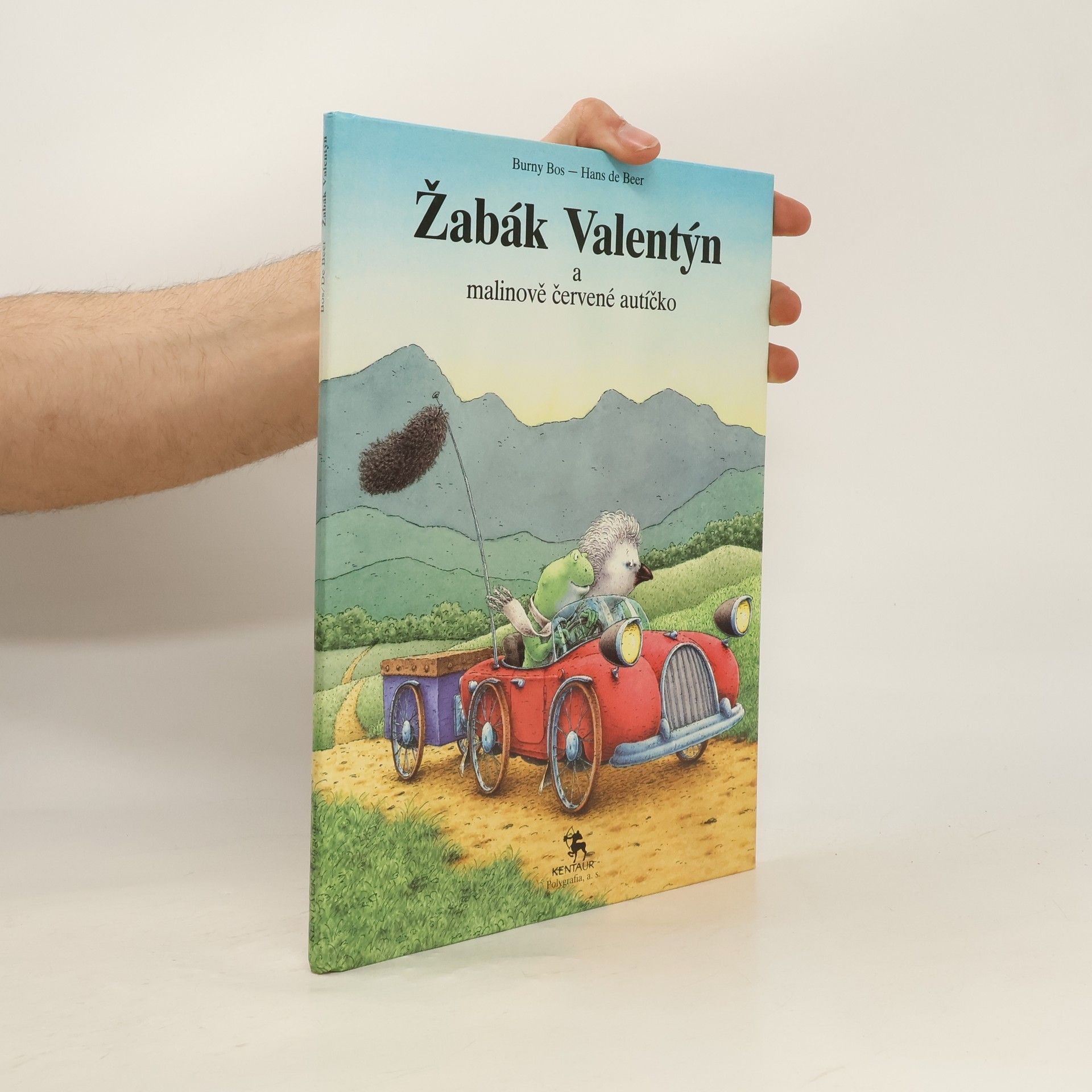 Burny Bos Žabák Valentýn a malinově červené autíčko