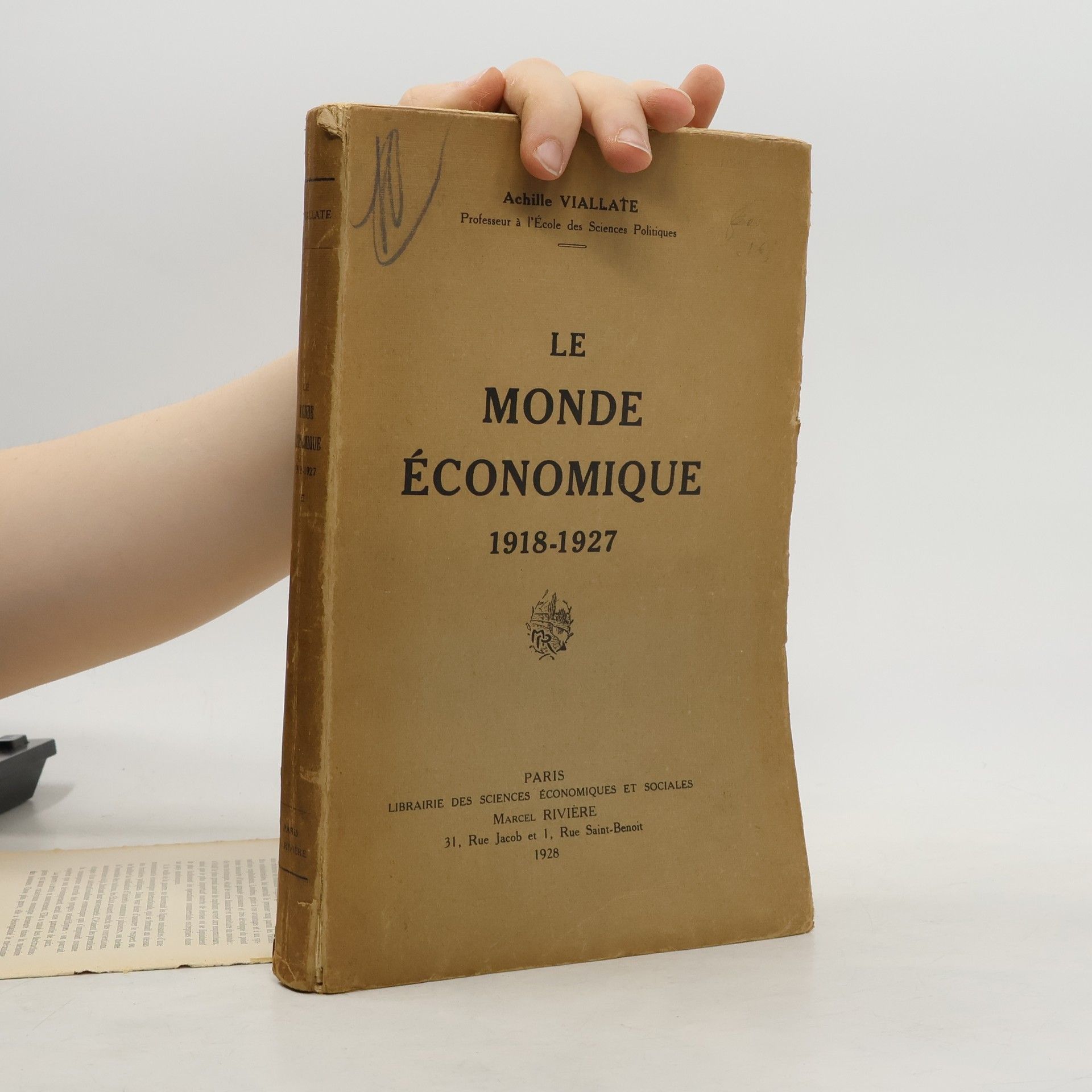 Achille Viallate Le Monde Économique, 1918-1927