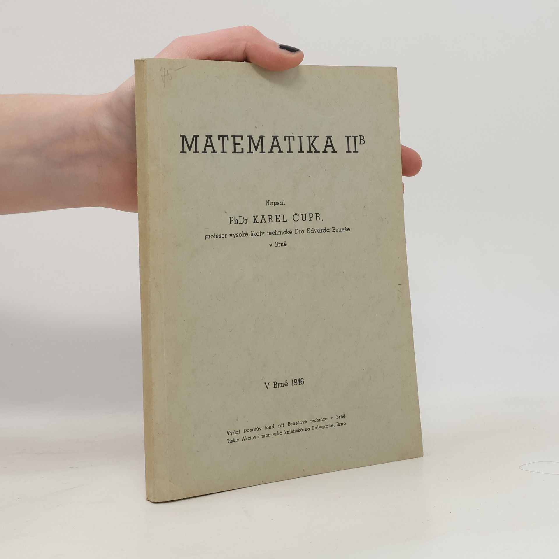 Čupr Karel Matematika IIb