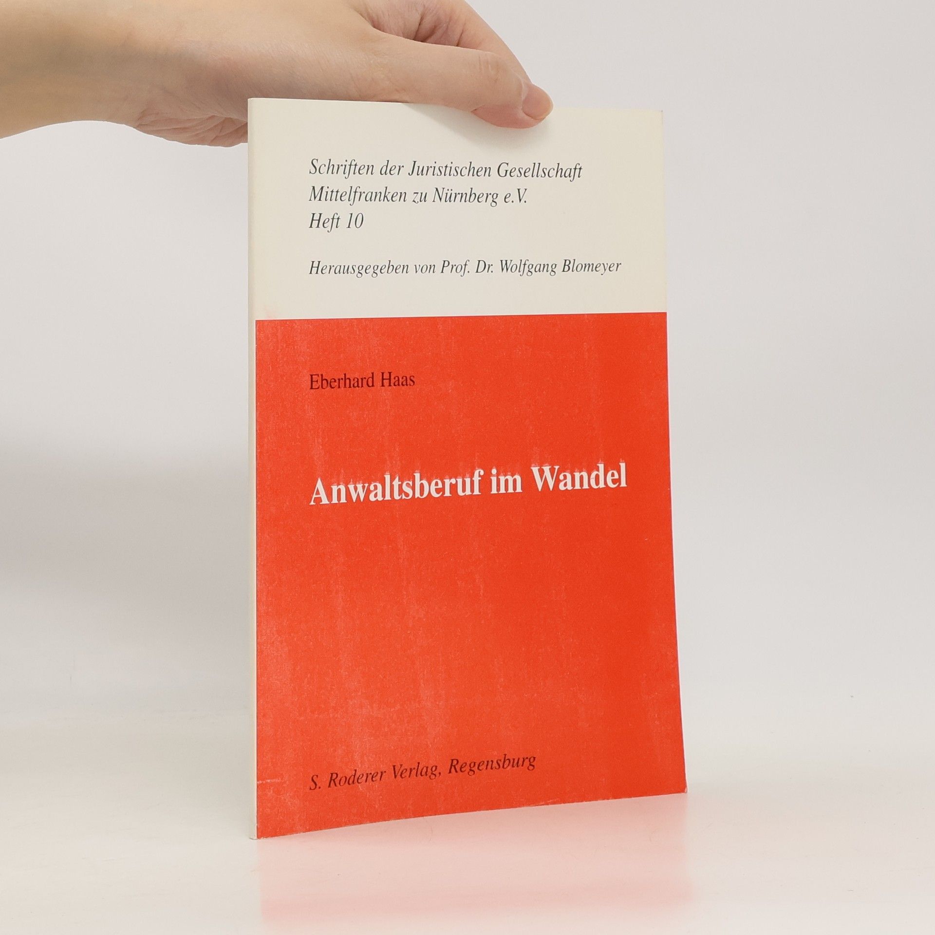 Schriften der Juristischen Gesellschaft Mittelfranken zu Nürnberg e.V. - 10: Anwaltsberuf im Wandel