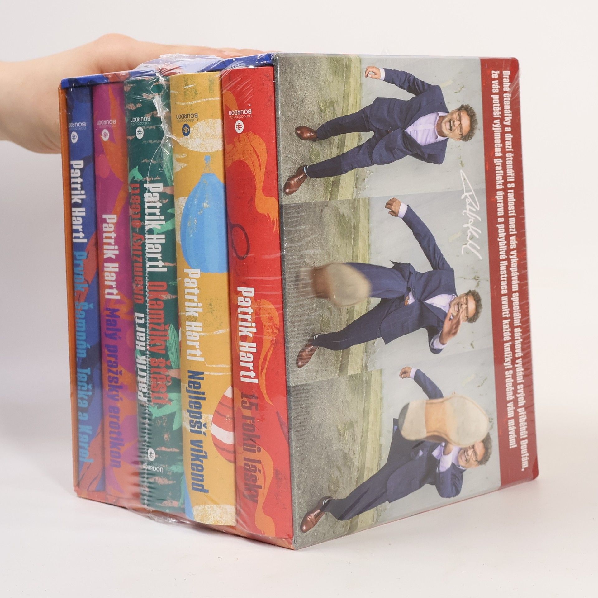 Patrik Hartl Okamžiky štěstí. Prvok, šampón, tečka a Karel. Malý pražský erotikon. Nejlepší víkend. 15 roků lásky