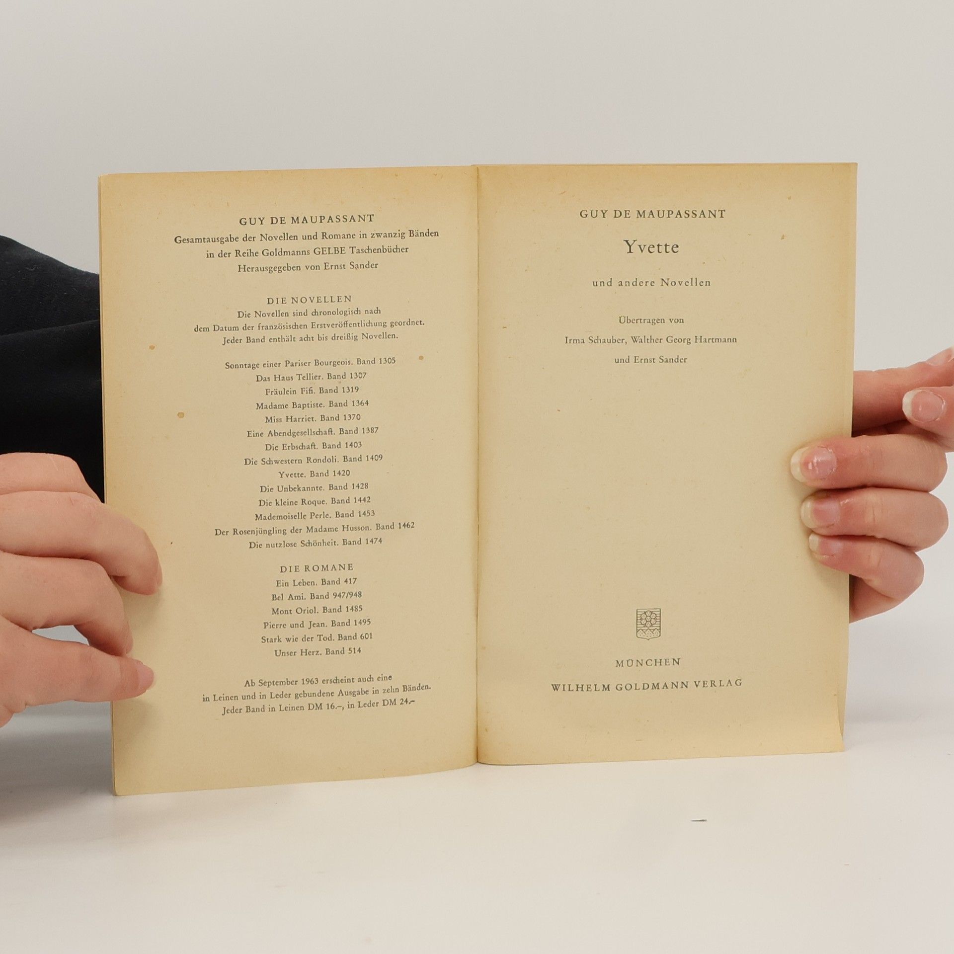 Guy de Maupassant Yvette und andere Novellen,