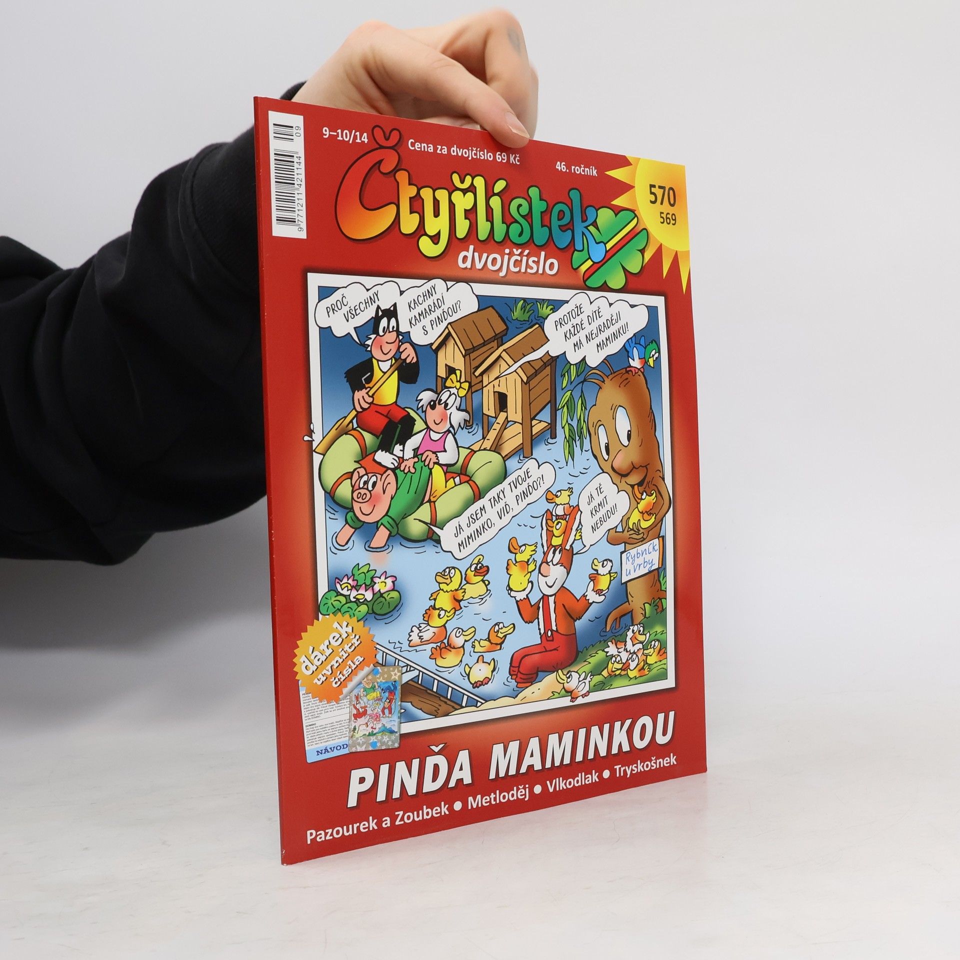 Kolektiv autorů Čtyřlístek dvojčíslo 569-570, 9-10/2014. Pinďa maminkou