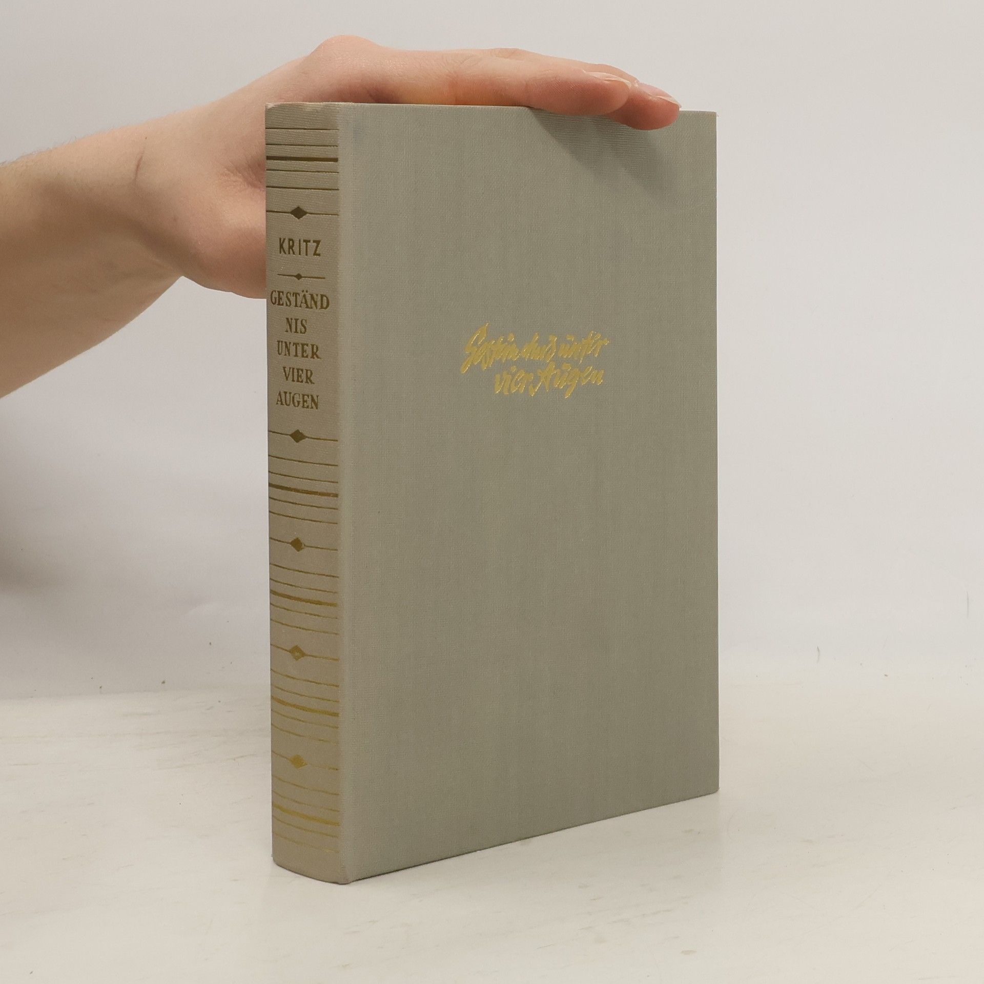 Hugo M. Kritz Geständnis unter vier Augen