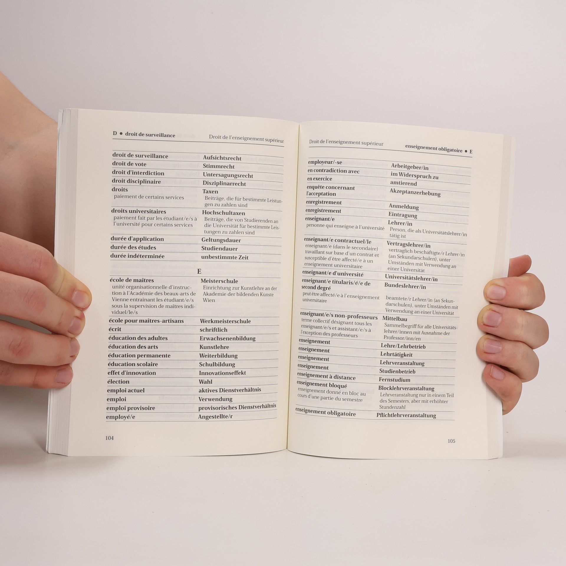 Terminologiewörterbuch Hochschulwesen. 2. Deutsch - Französisch