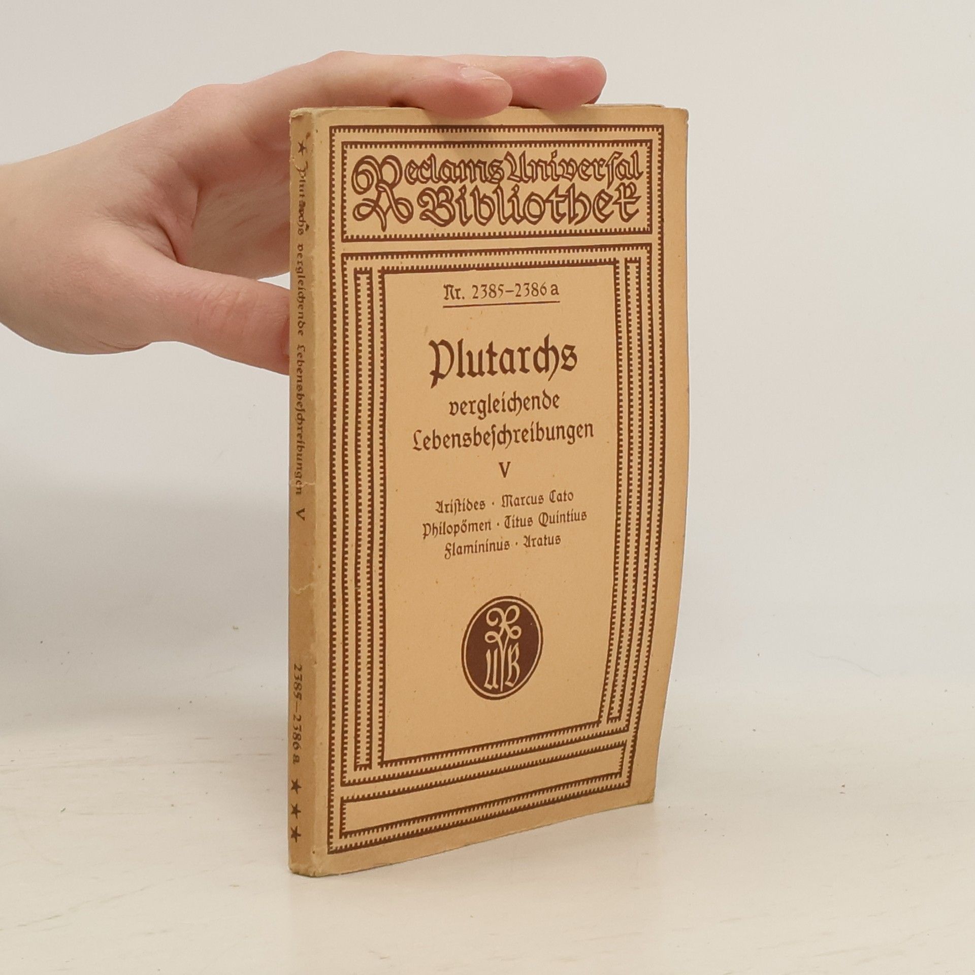 Plutarch Plutarchs vergleichende Lebensbeschreibungen