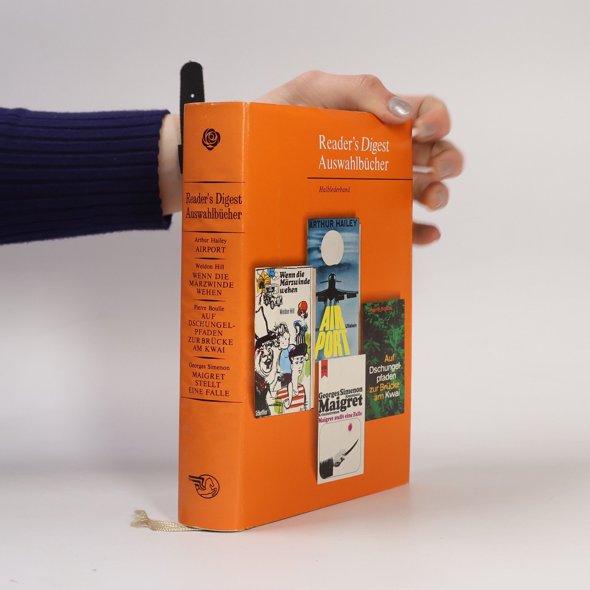 Arthur Hailey Reader's Digest Auswahlbücher. Airport. Wenn die Märzwinde wehen. Auf Dschungelpfaden zur Brücke am Kwai. Maigret stellt eine Falle