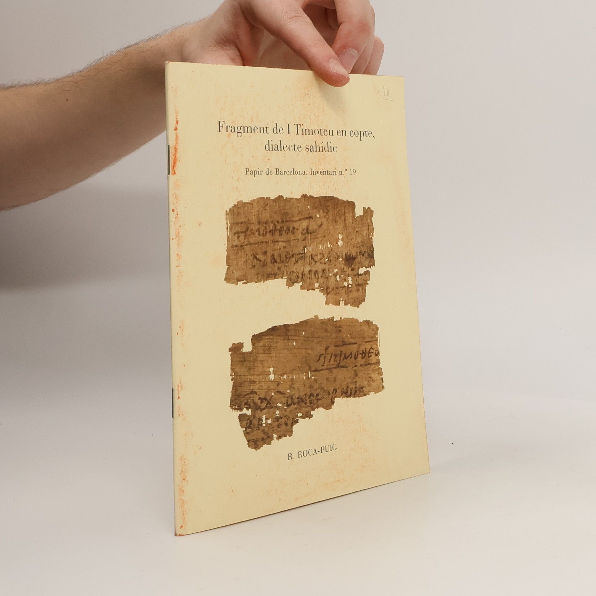 Ramón Roca-Puig Fragment de I Timoteu en copte, dialecte sahídic