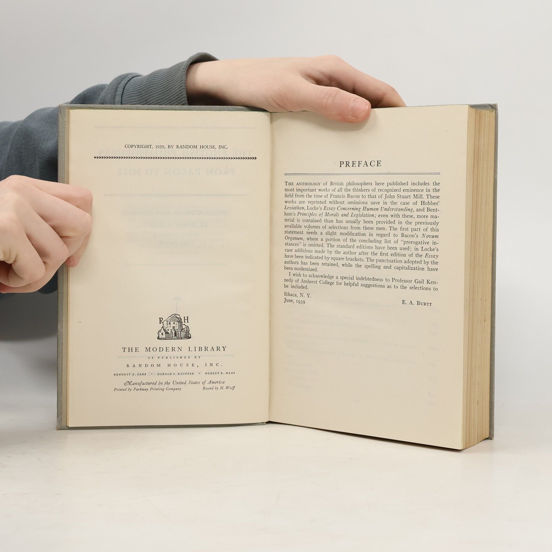 Edwin A. Burtt The English Philosophers from Bacon to Mill