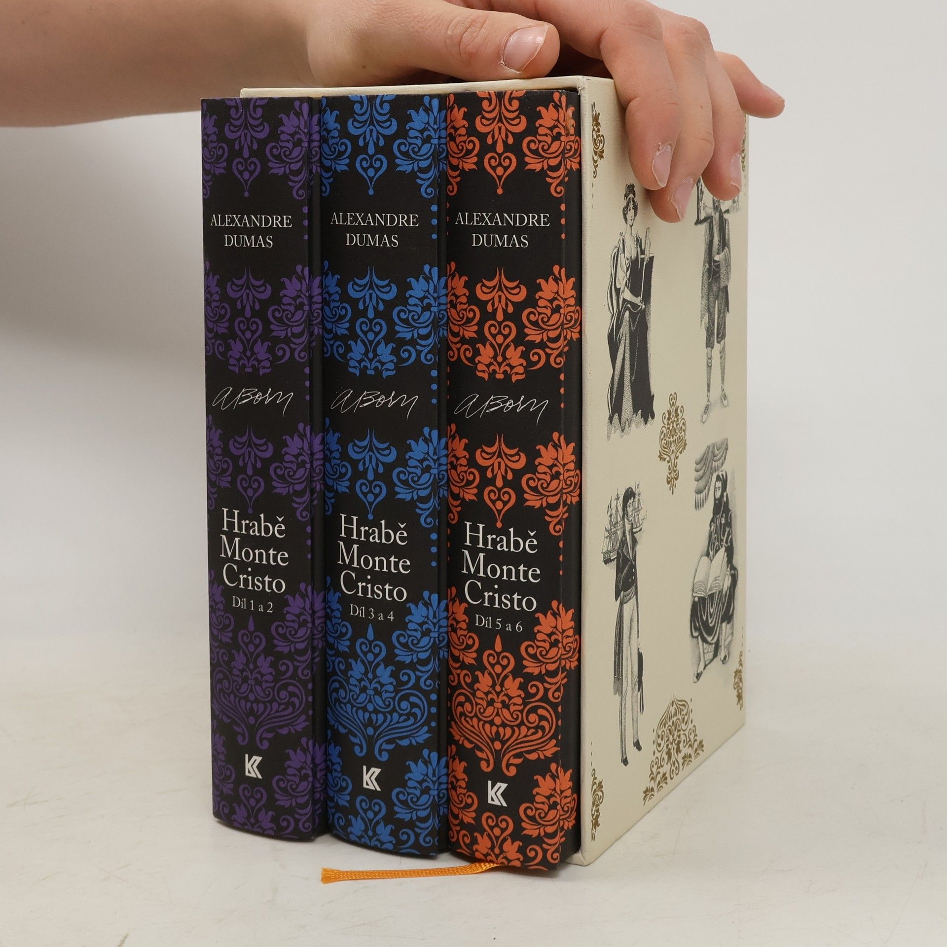 Alexandre Dumas Hrabě Monte Cristo: 3 svazky, 1.-6. díl, komplet