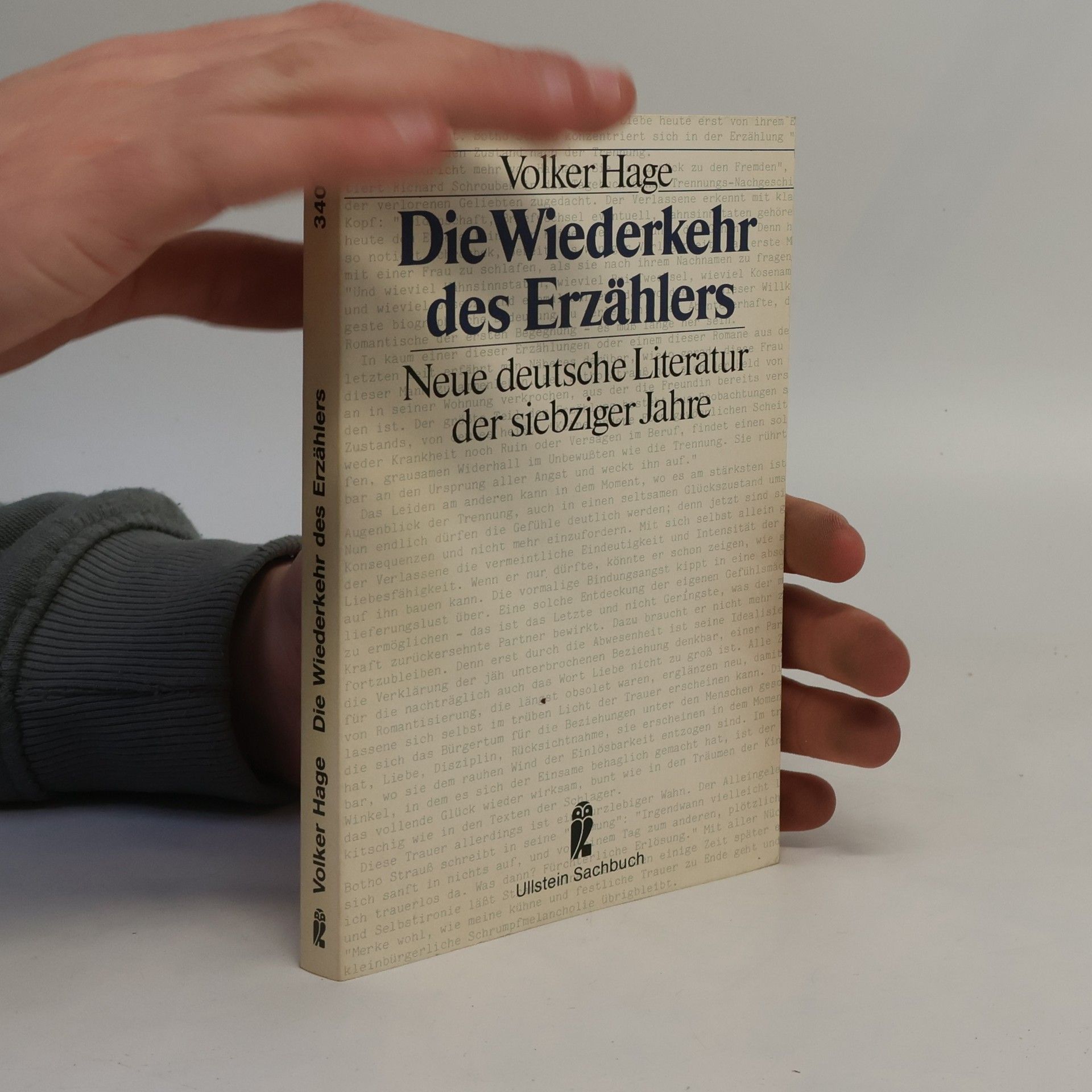 Volker Hage Die Wiederkehr des Erzählers