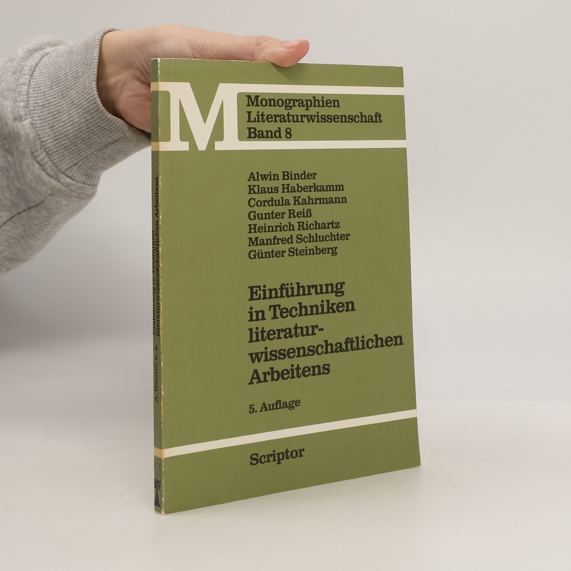 Alwin Binder Einführung in Techniken literaturwissenschaftlichen Arbeitens