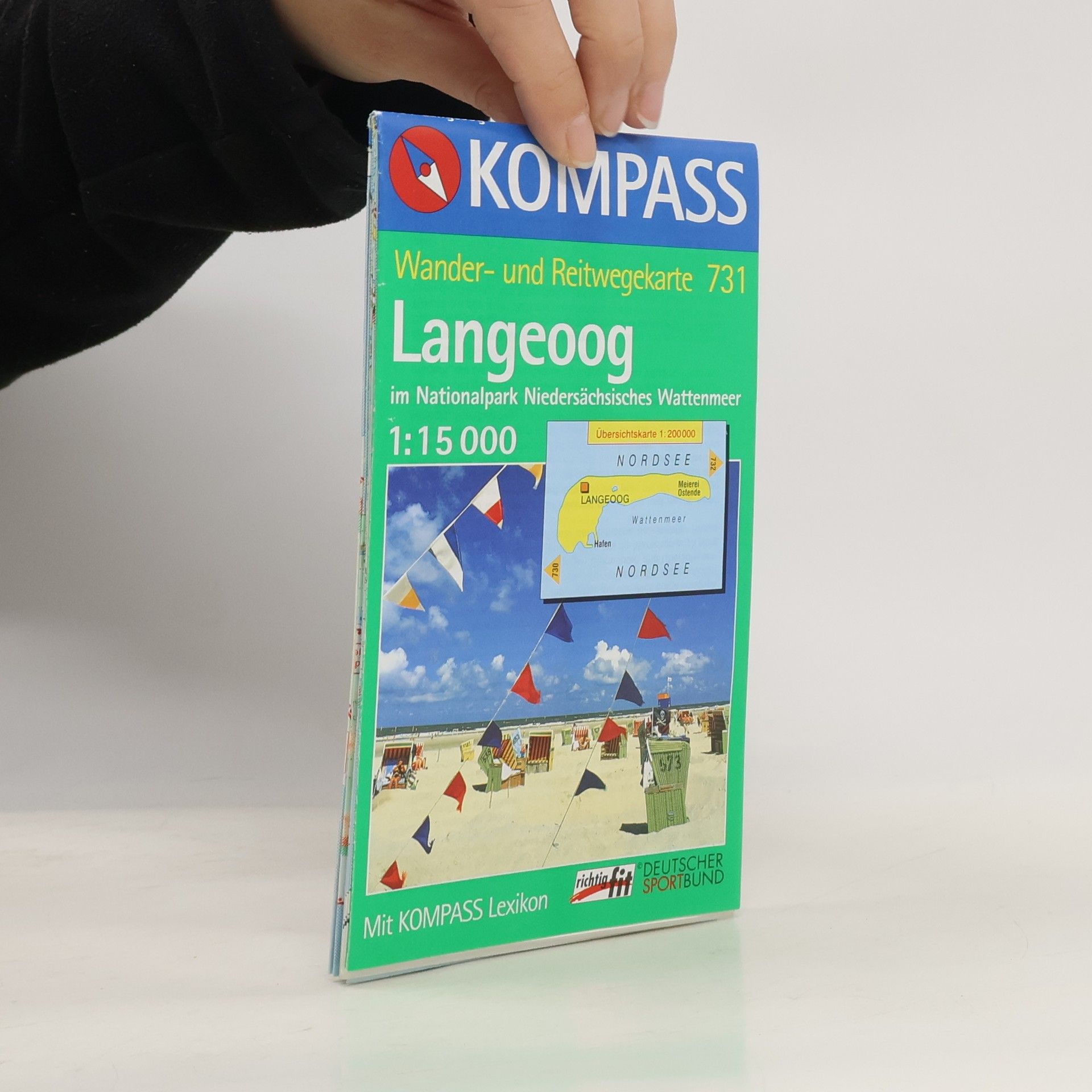 Kolektiv autorů Kompass - 731: Langeoog im Nationalpark Niedersächsisches Wattenmeer: 1:15000. Wandern/Rad/Reiten