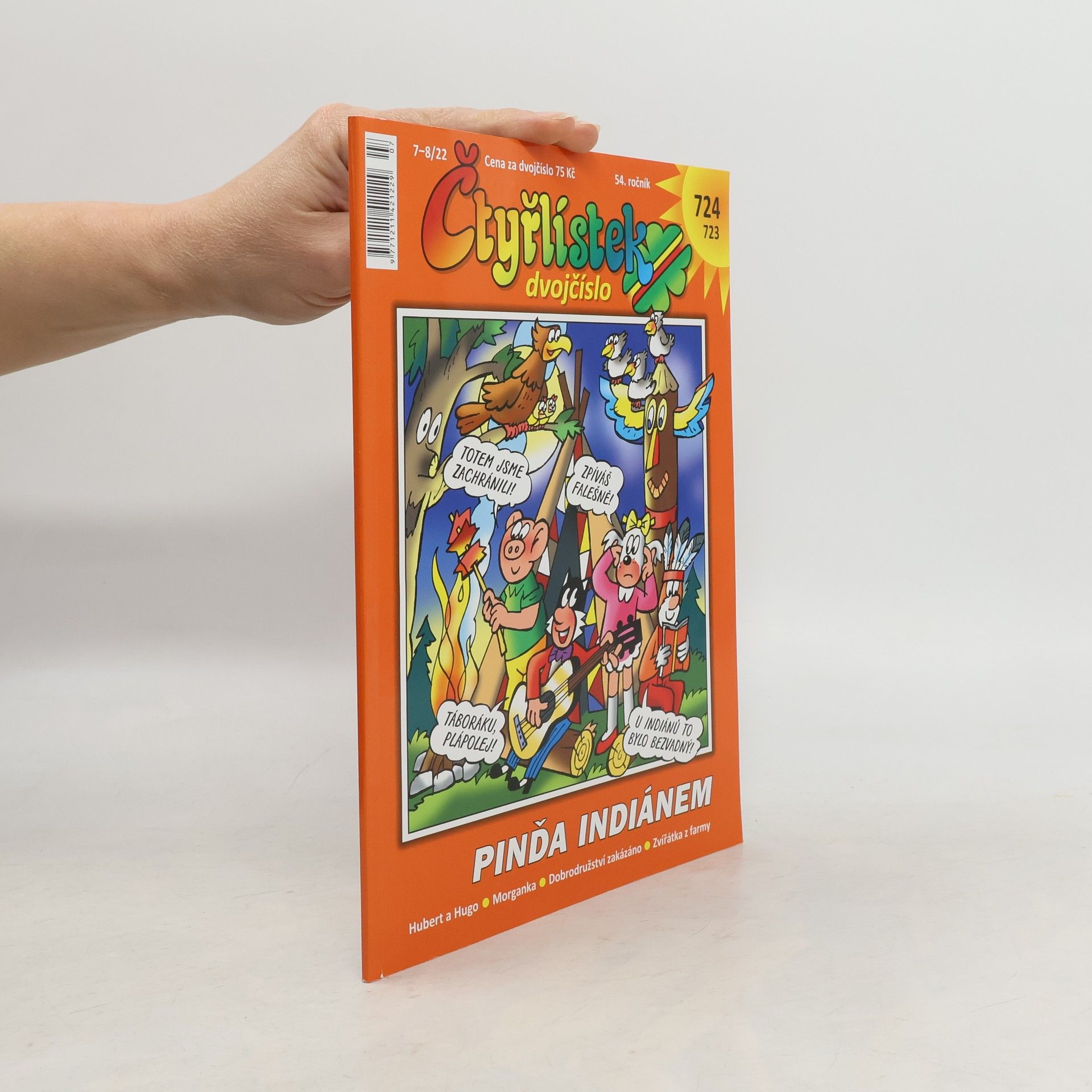 Radim Krajčovič Čtyřlístek. Pinďa indiánem. Dvojčíslo 723-724