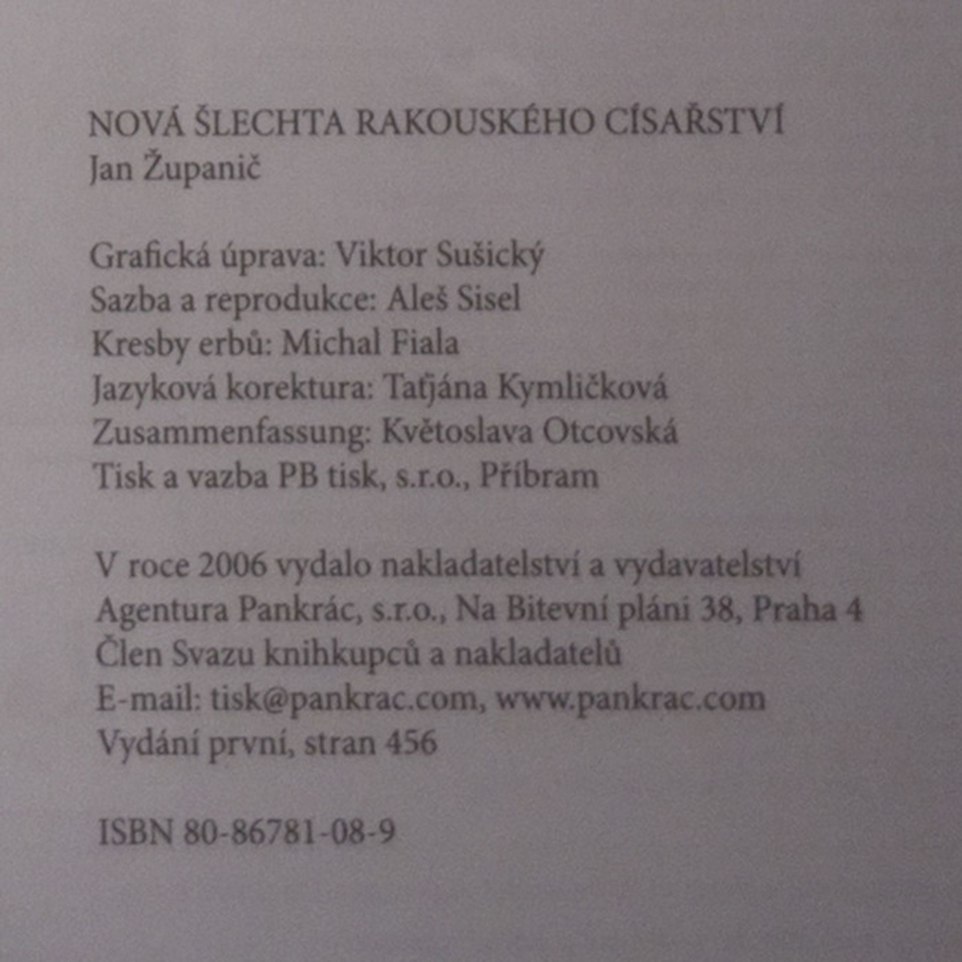 Jan Županič Nová šlechta rakouského císařství