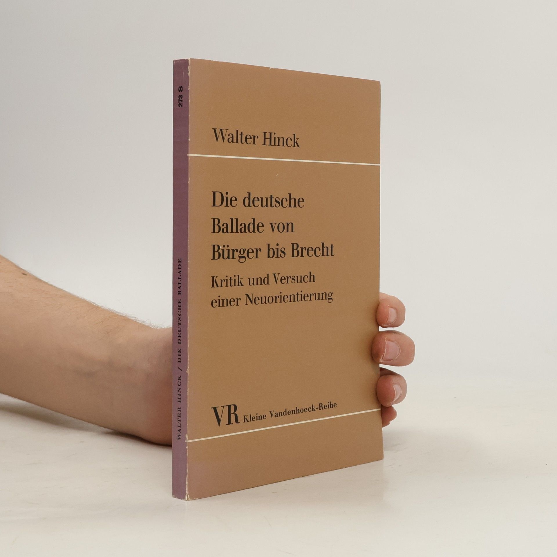 Walter Hinck Die deutsche Ballade von Bürger bis Brecht