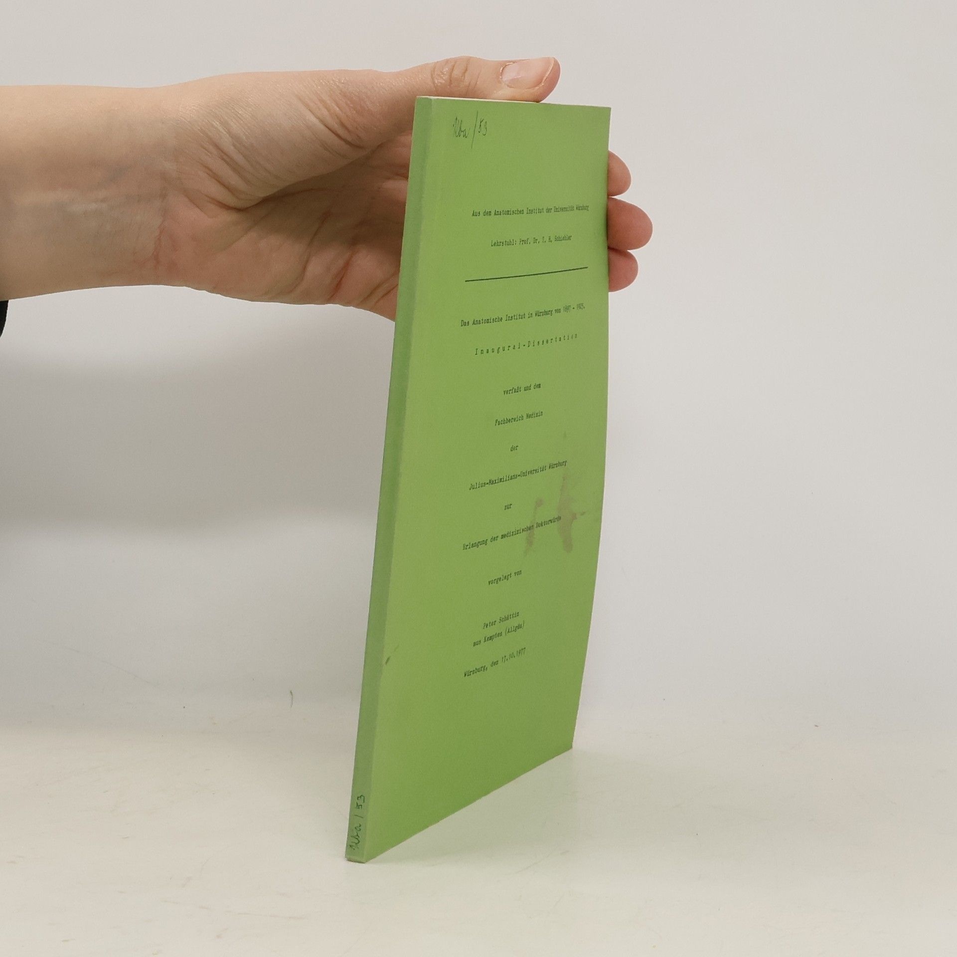 Peter Schättin Inaugural-Dissertation