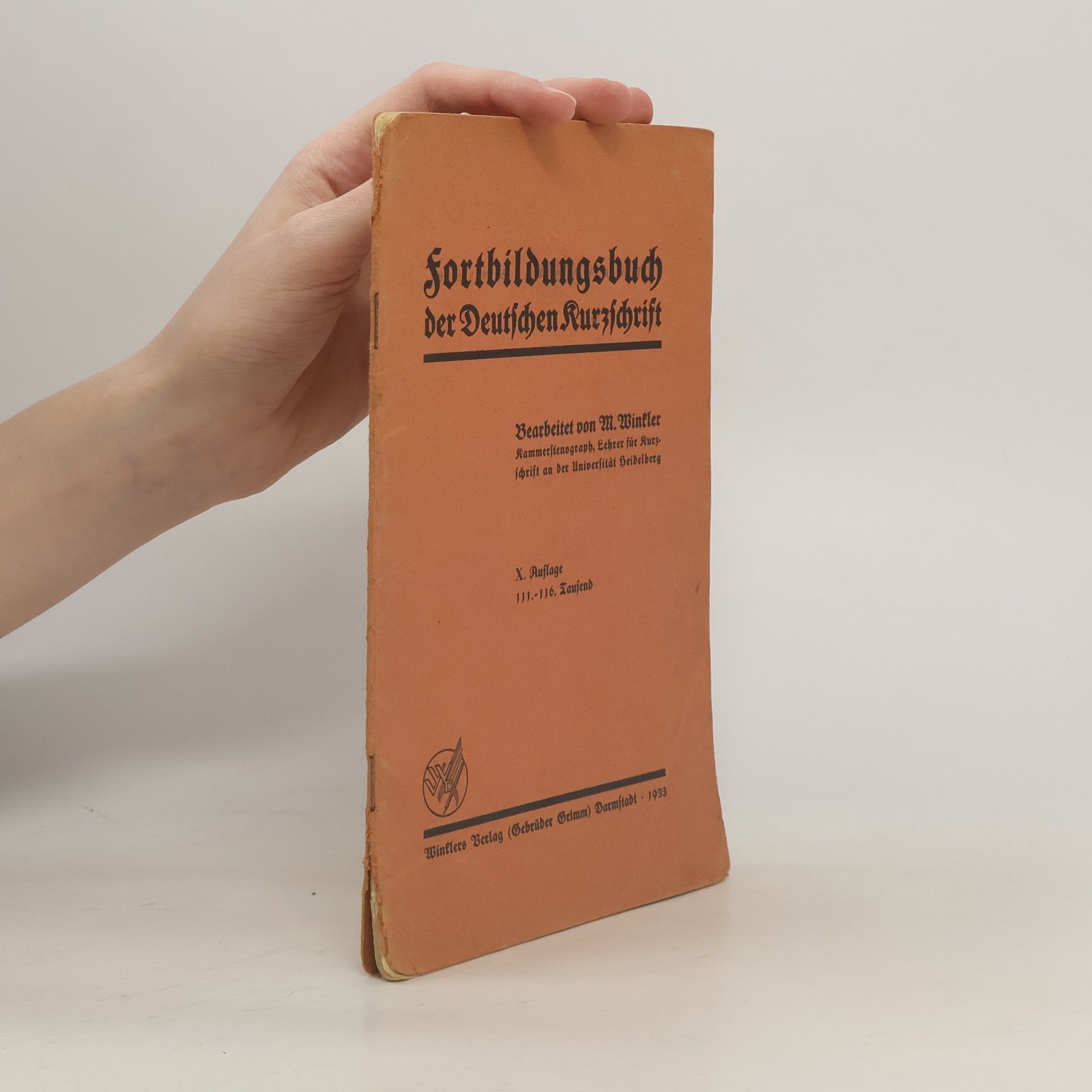 Michael Winkler Fortbildungsbuch der Einheitskurzschrift