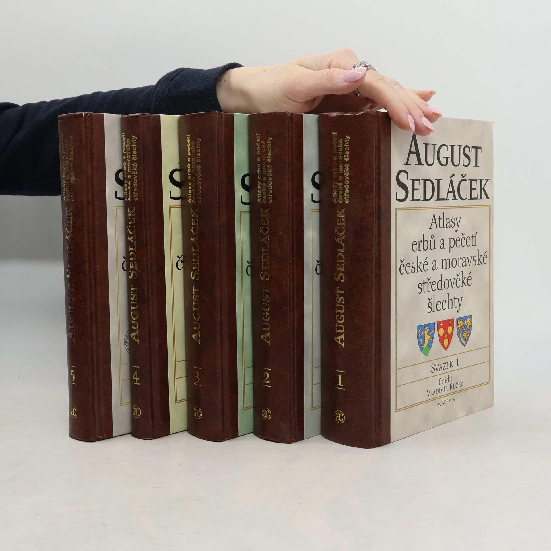 August Sedláček Atlasy erbů a pečetí české a moravské středověké šlechty 1 - 5
