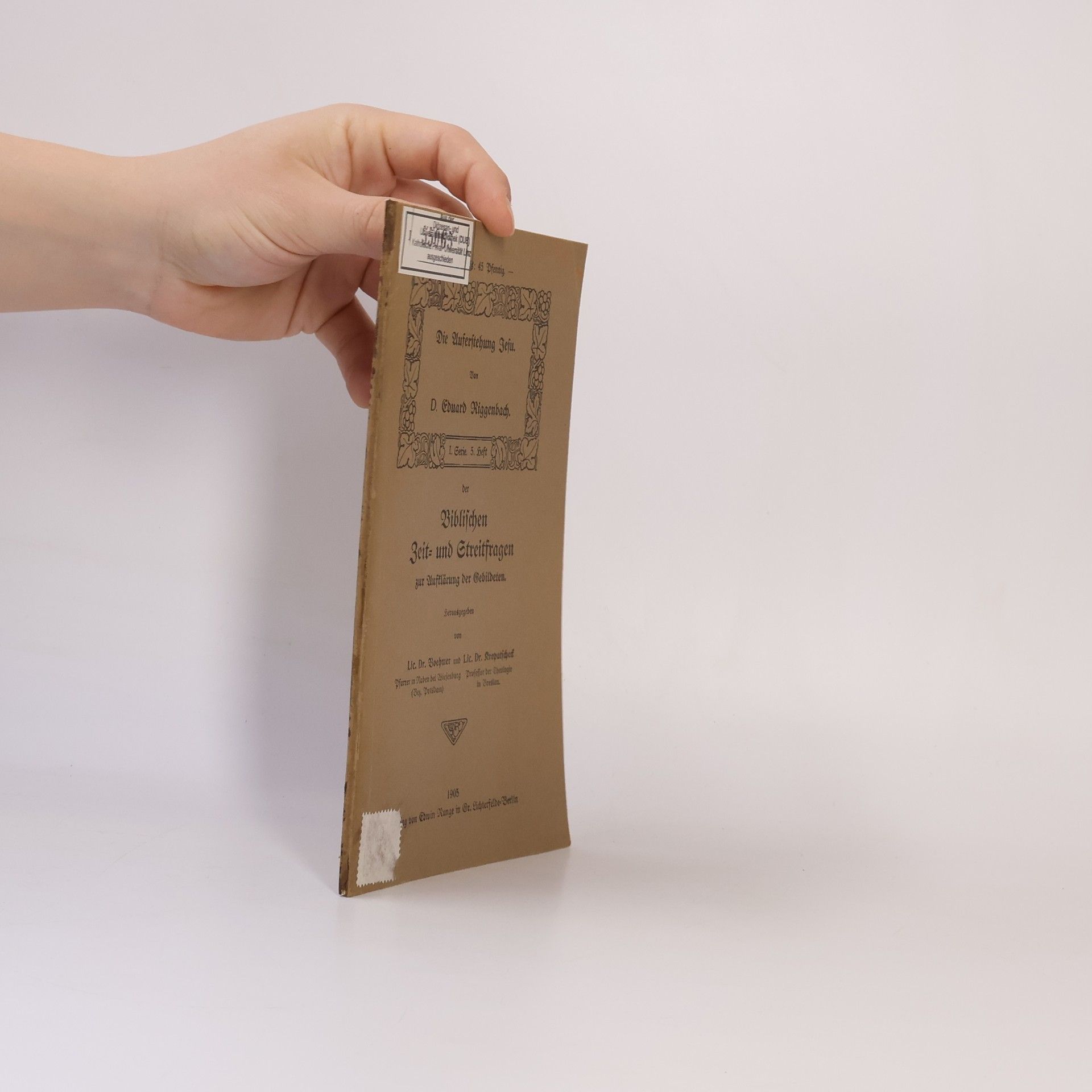 Eduard Riggenbach Die Auferstehung Jesu