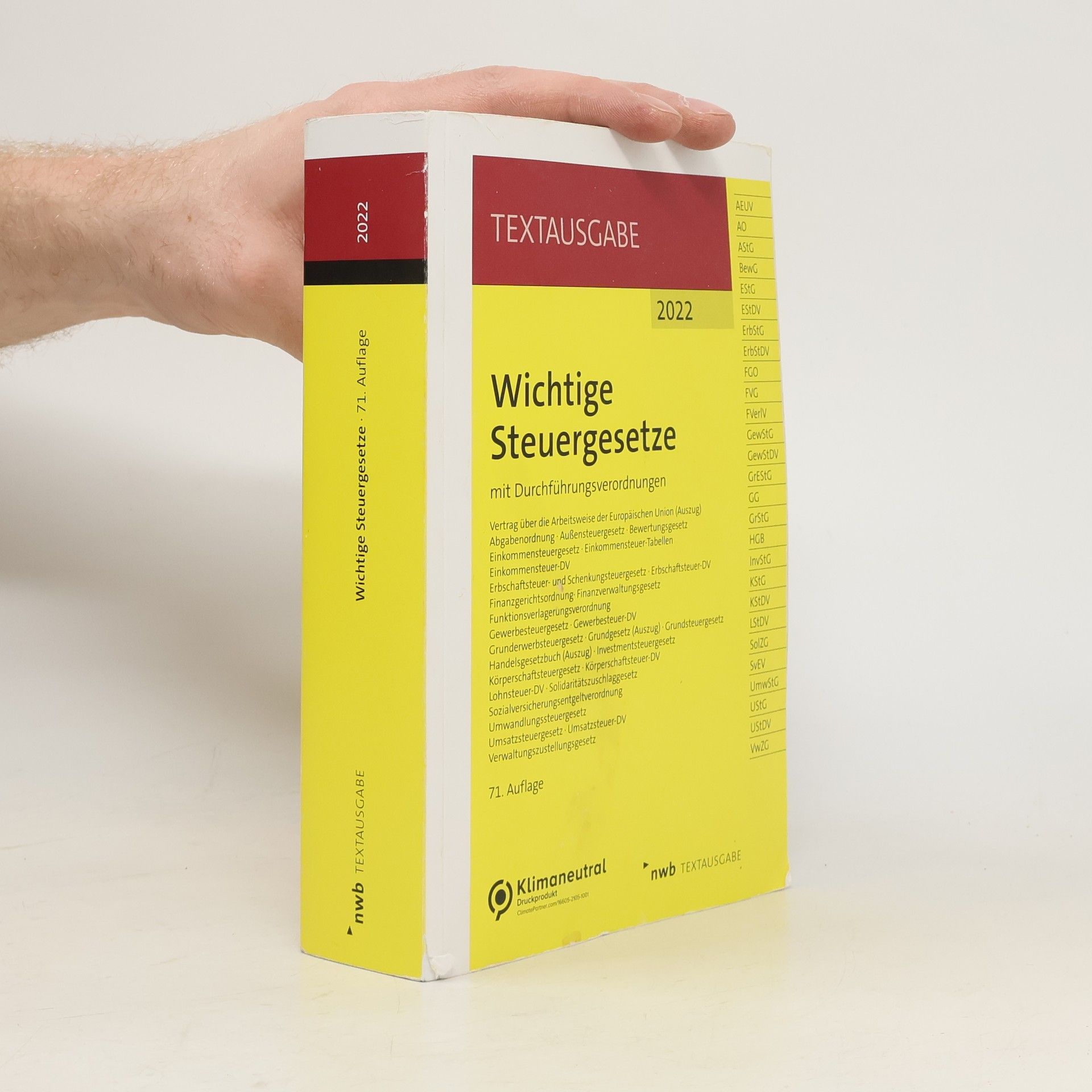 AA.VV. Wichtige Steuergesetze 2022