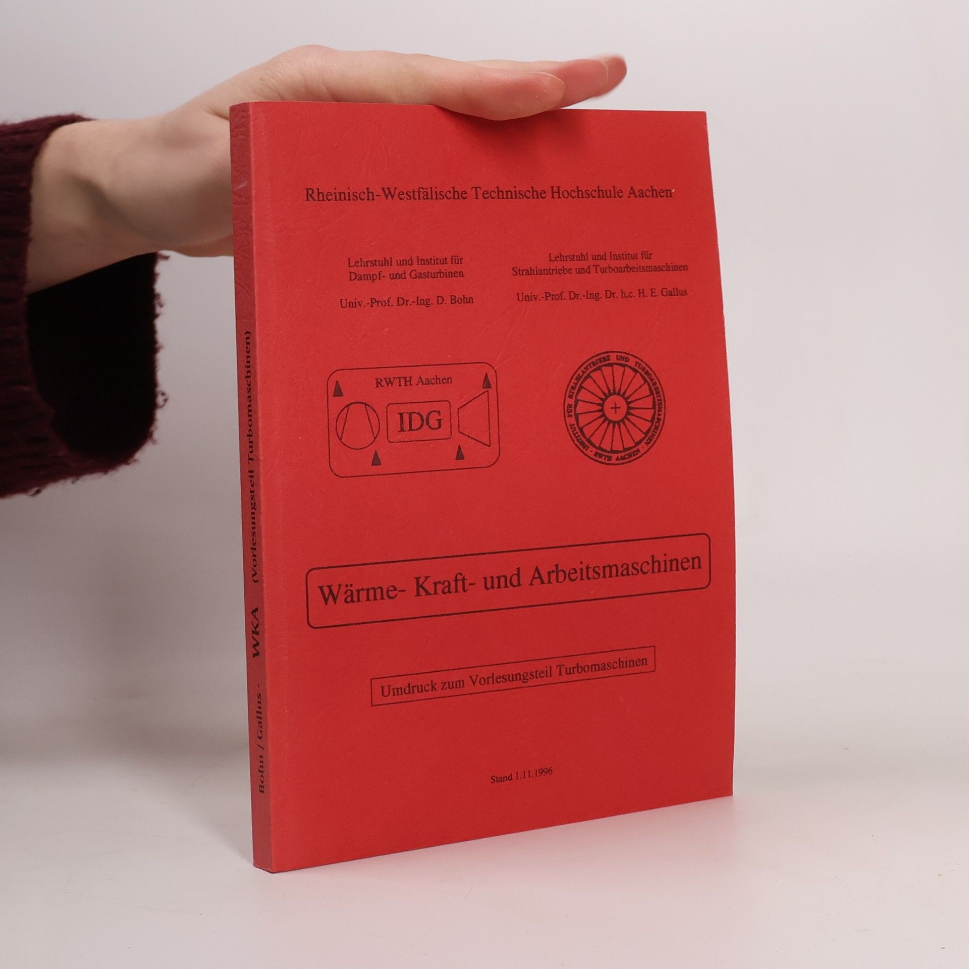 D. Bohn Wärme-Kraft- und Arbeitsmaschinen