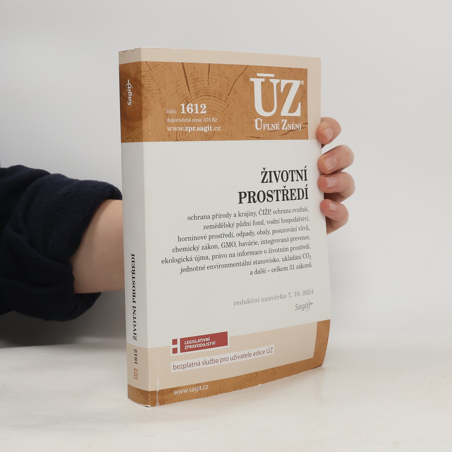 Kolektív autorov Úplné znění: Životní prostředí : ochrana přírody a krajiny, ČIŽP, ochrana ovzduší, zemědělský půdní fond, vodní hospodářství, horninové prostředí, odpady, obaly, posuzování vlivů, chemický zákon, GMO, havárie, integrovaná prevence, ekologická újma, právo na informace o životním prostředí, jednotné environmentální stanovisko, ukládání CO₂ a další - celkem 31 zákonů : redakční uzávěrka 7.10.2024