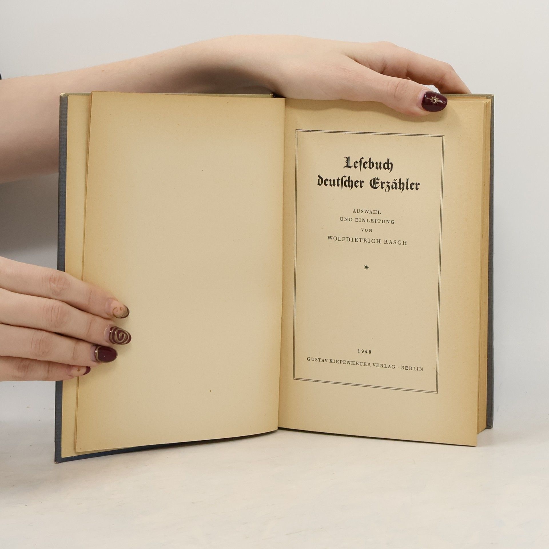 Wolfdietrich Rasch Lesebuch deutscher Erzähler