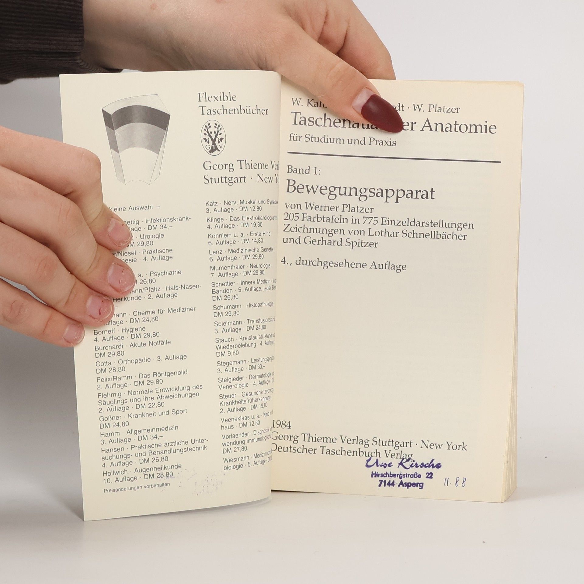 Werner Kahle Taschenatlas der Anatomie für Studium und Praxis