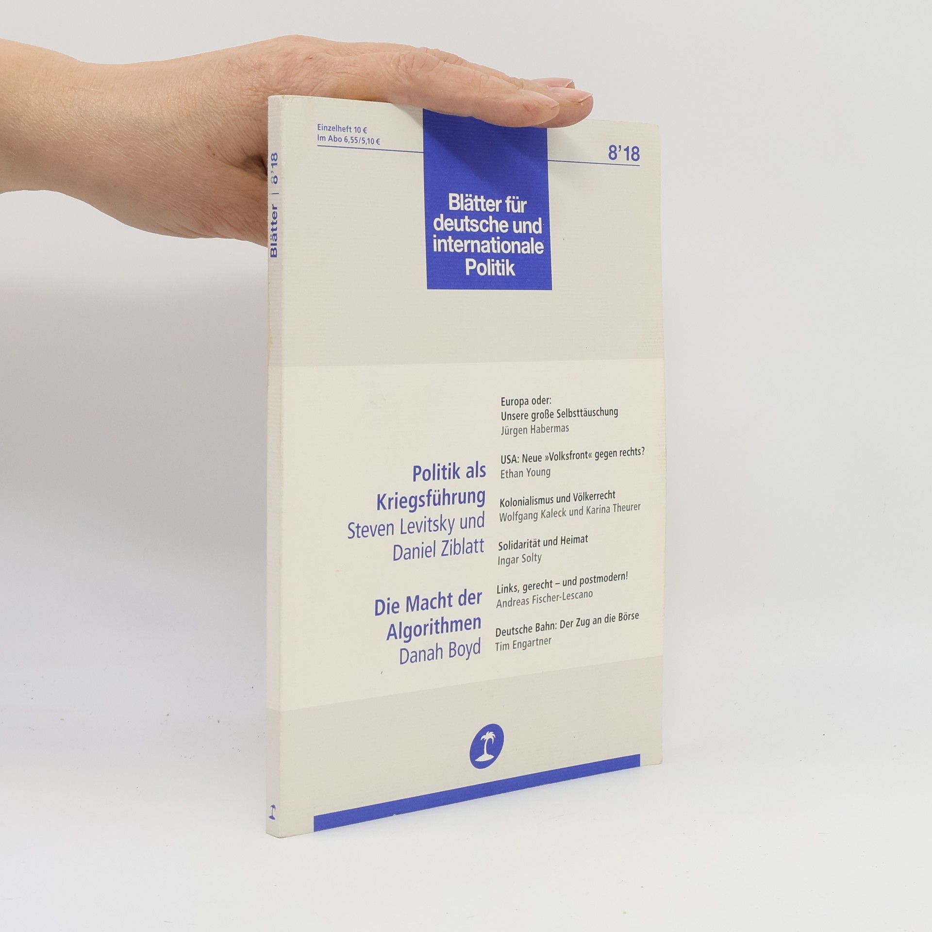 kolektiv Blätter für deutschen und internationale Politik 8'18
