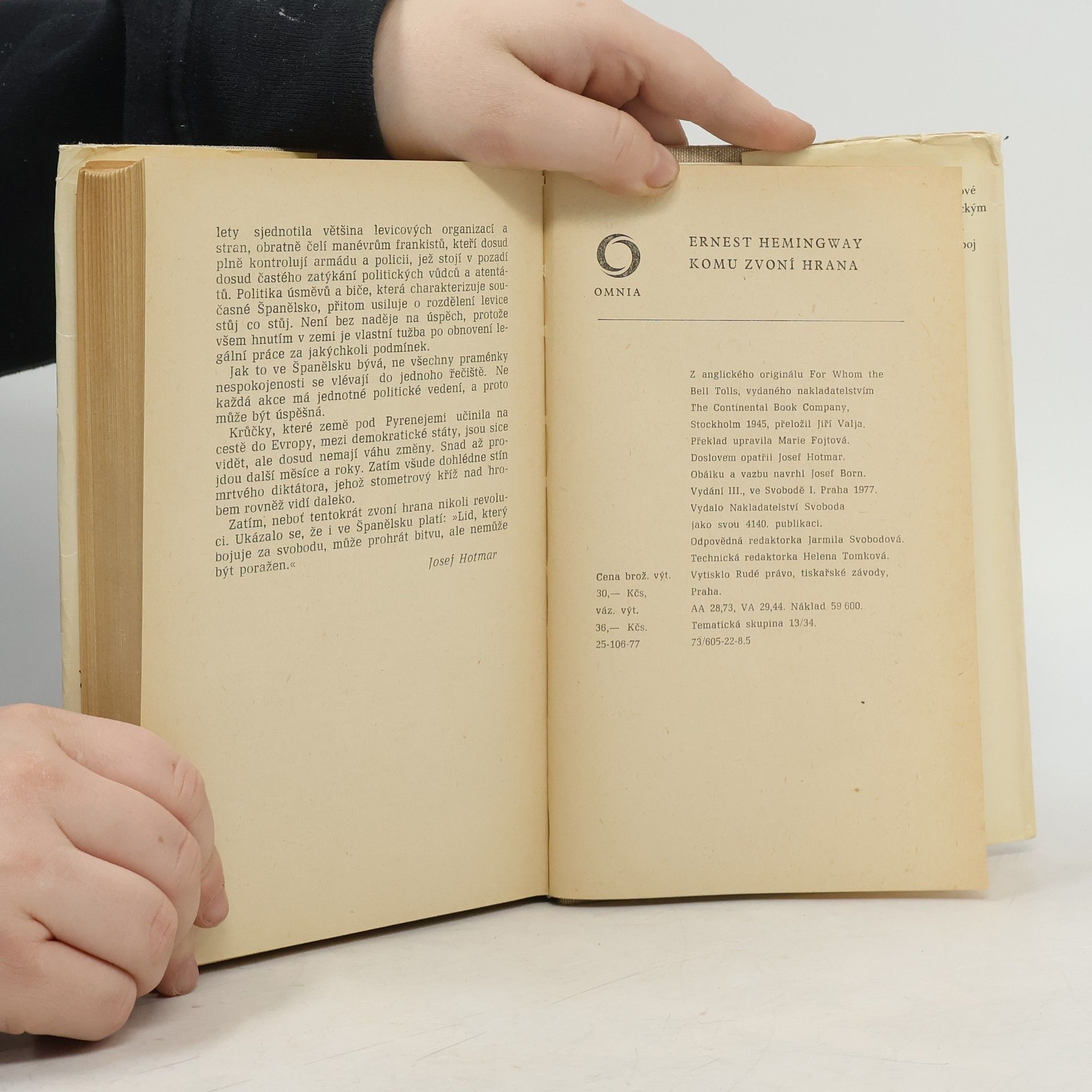 Ernest Hemingway Komu zvoní hrana