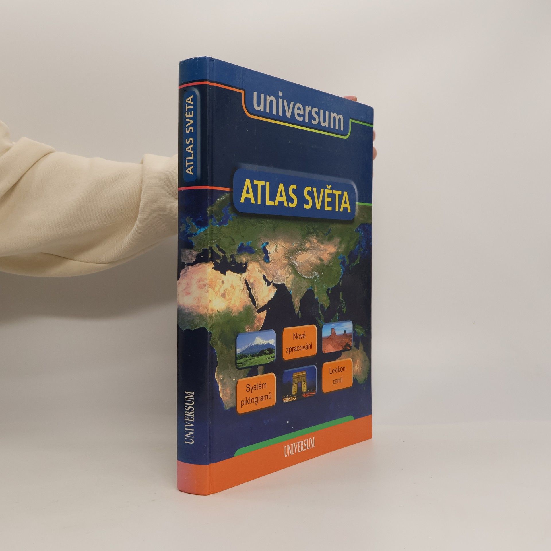 Atlas světa nové zpracování, systém piktogramů, lexikon zemí