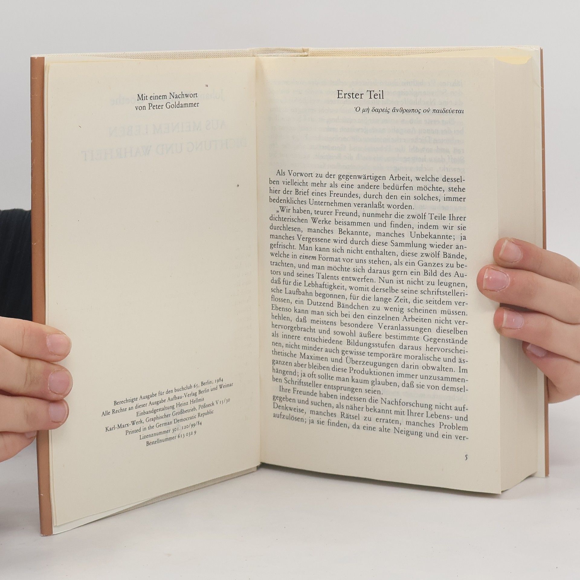Various authors Aus meinem Leben. Dichtung und Wahrheit