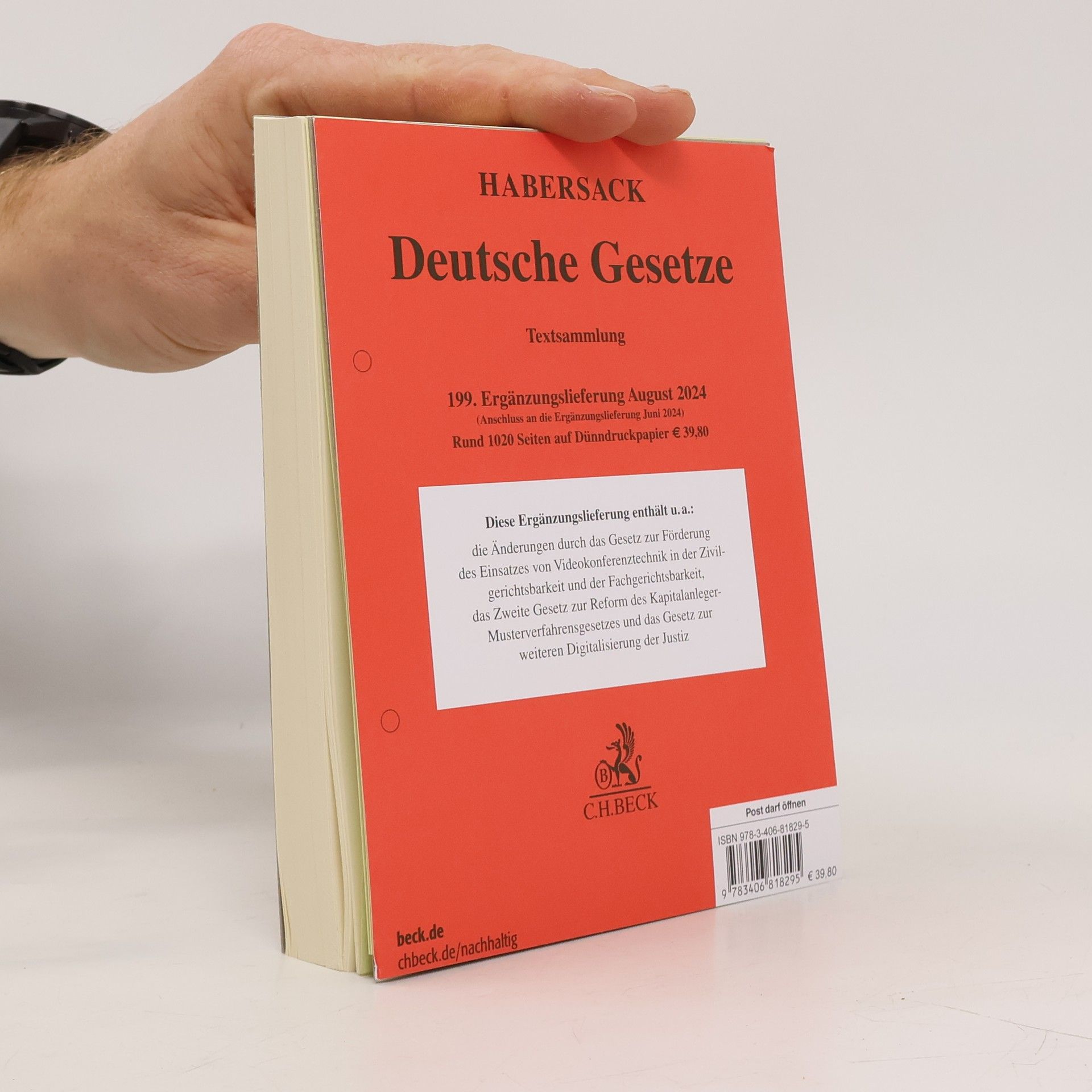 Habersack Deutsche Gesetze 199. Ergänzungslieferung