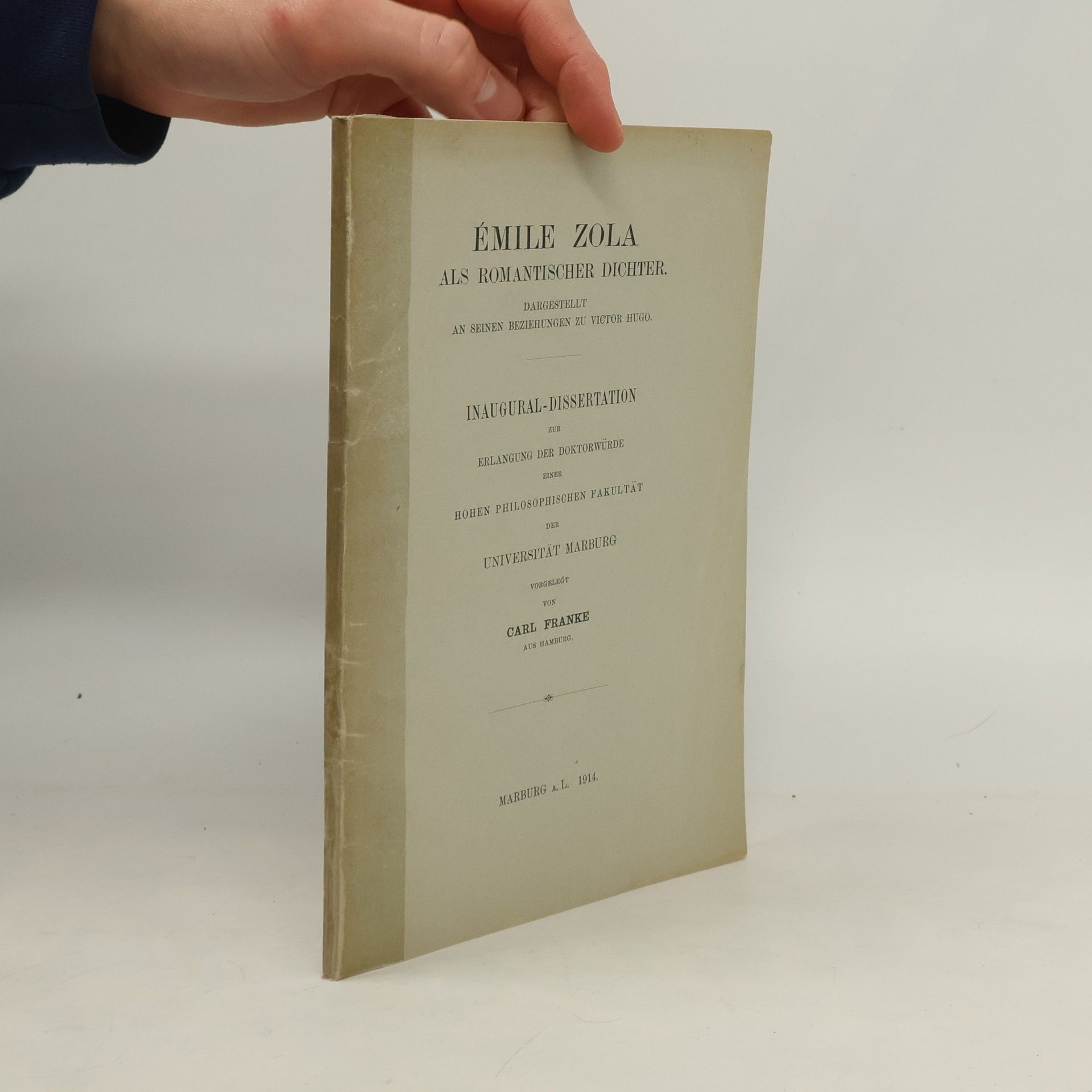 Carl Franke Émile Zola als romantischer Dichter