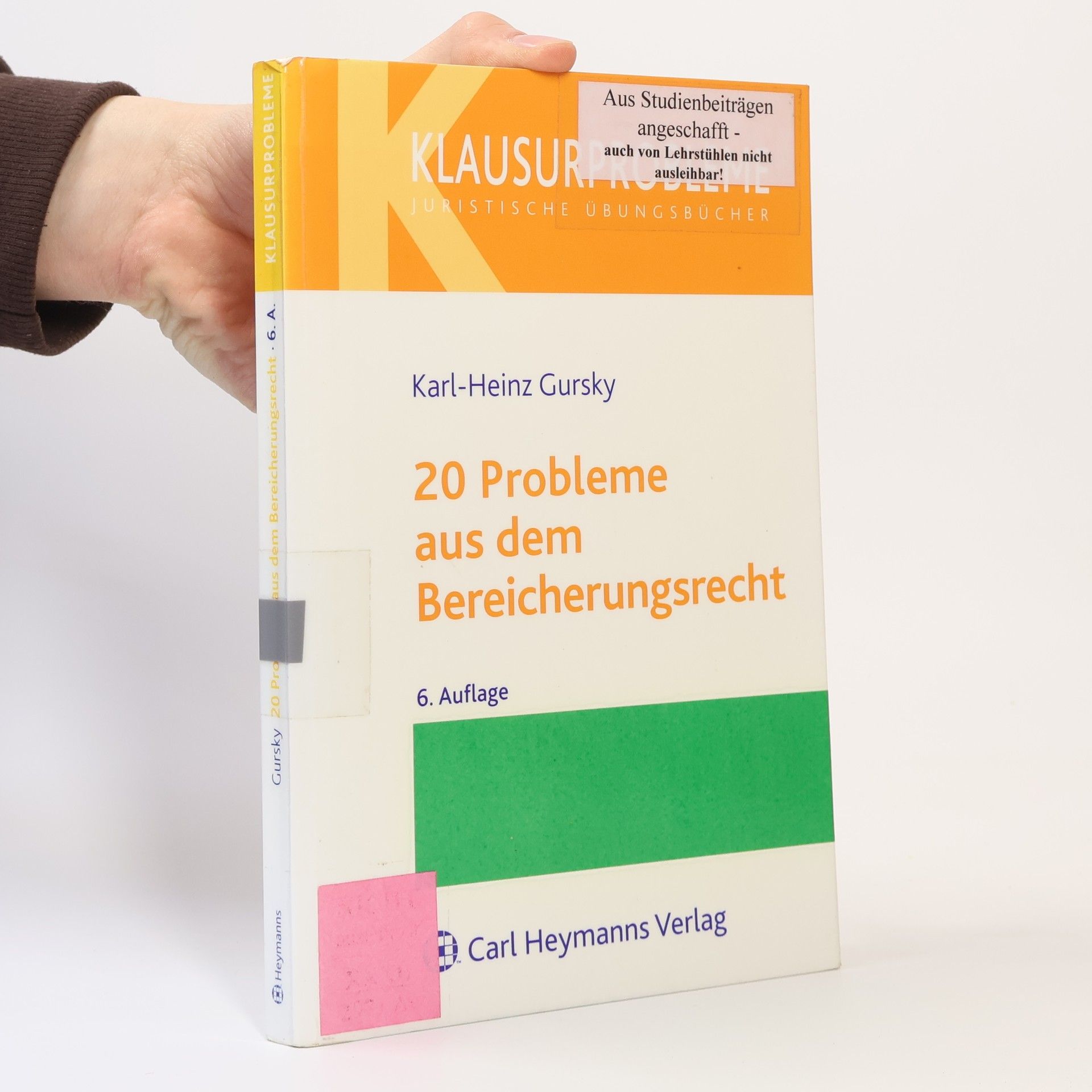 Karl-Heinz Gursky Zwanzig Probleme aus dem Bereicherungsrecht