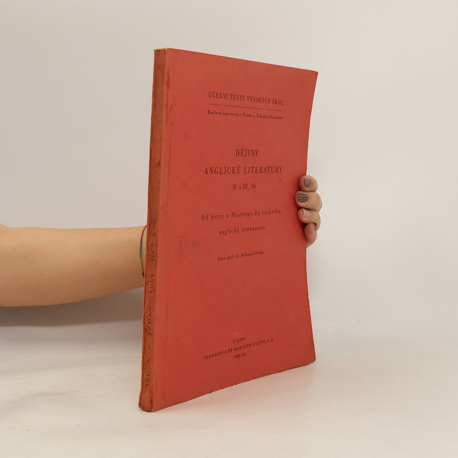 Bohumil Trnka Dějiny anglické literatury II. a III. díl