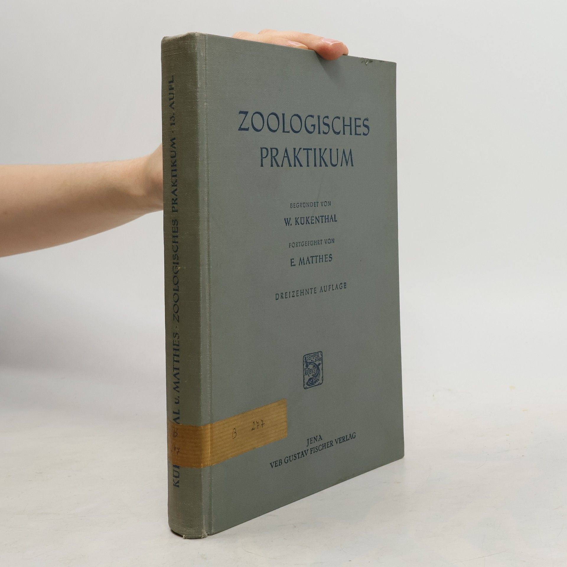 Willy Kükenthal Zoologisches Praktikum