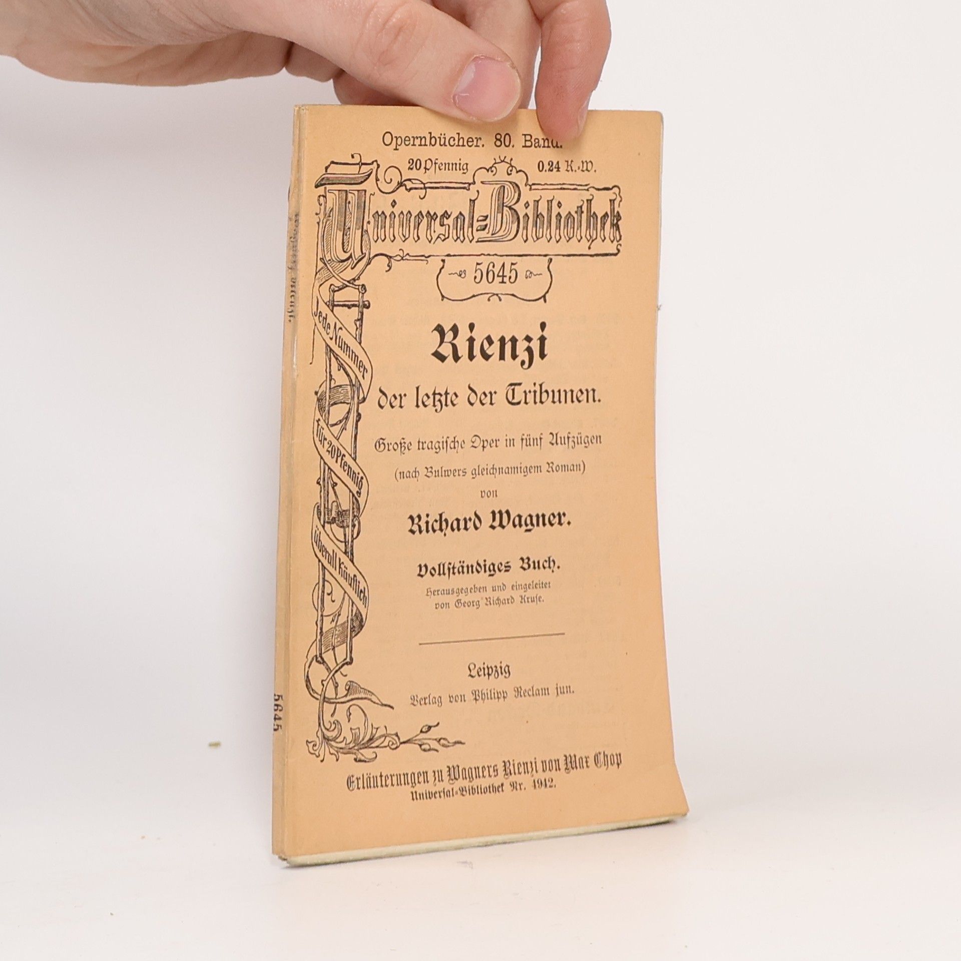 Richard Wagner Rienzi der letzte der Tribunen Universal-bibliothek 5645