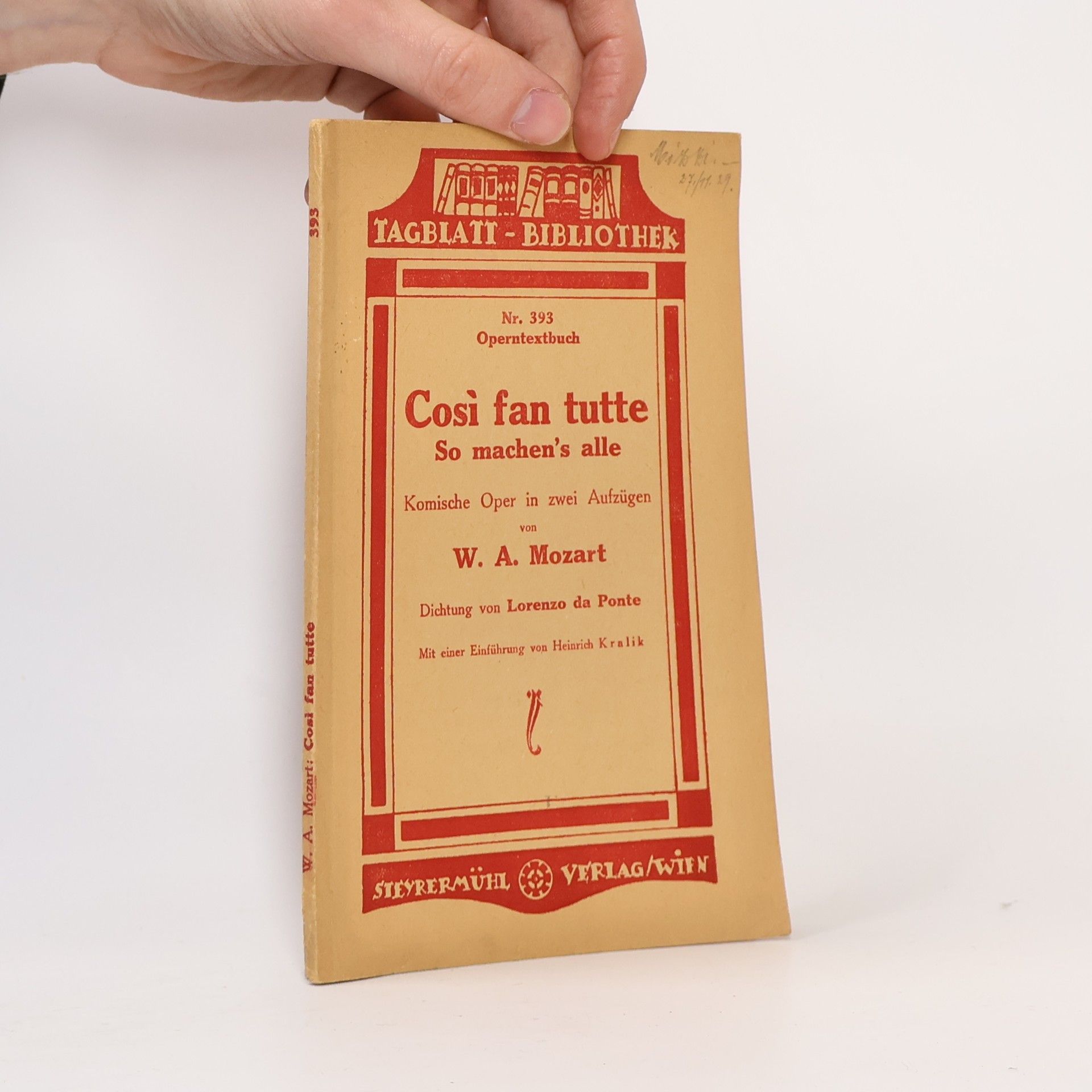 Wolfgang Amadeus Mozart Così Fan Tutte. So machen's alle