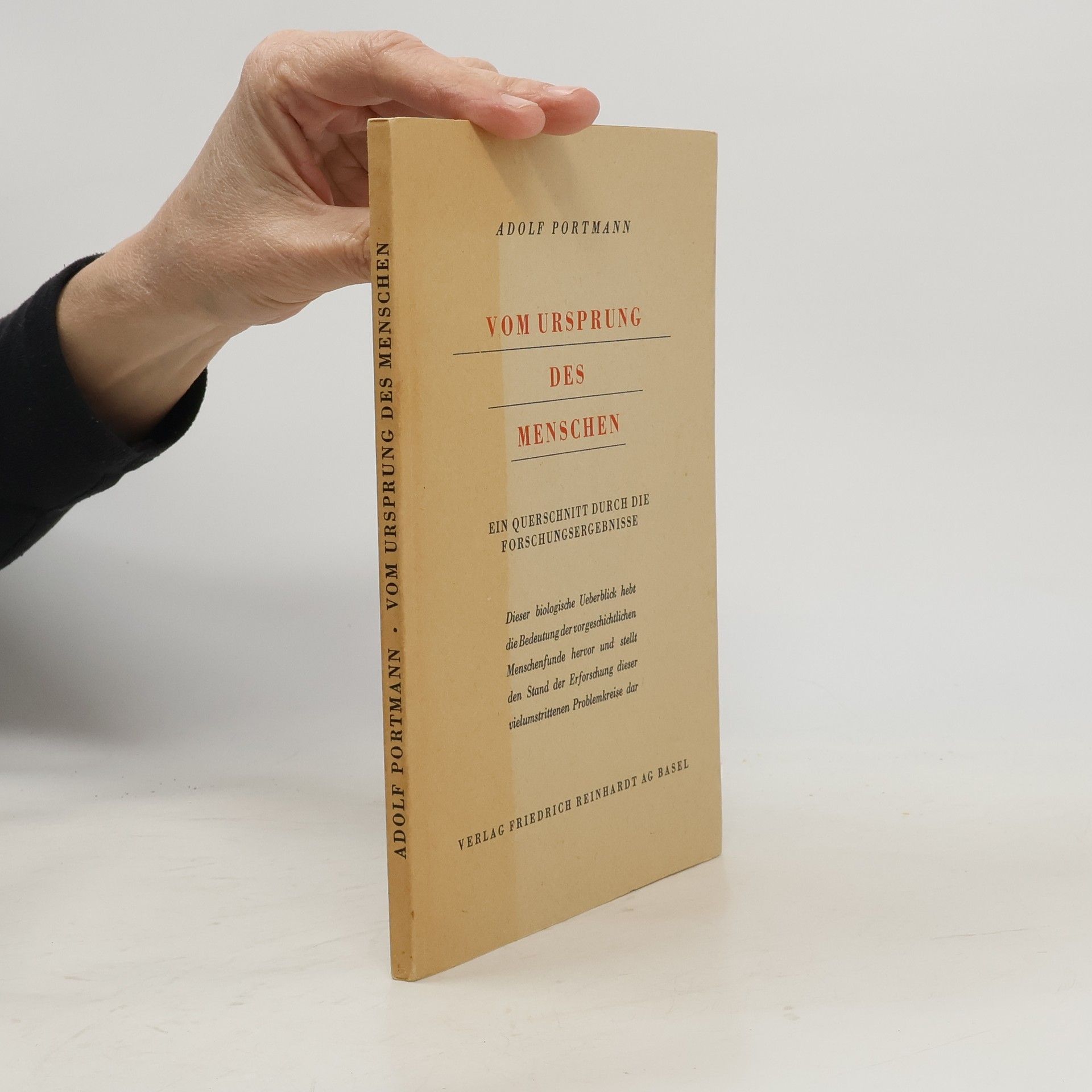 Adolf Portmann Vom Ursprung des Menschen