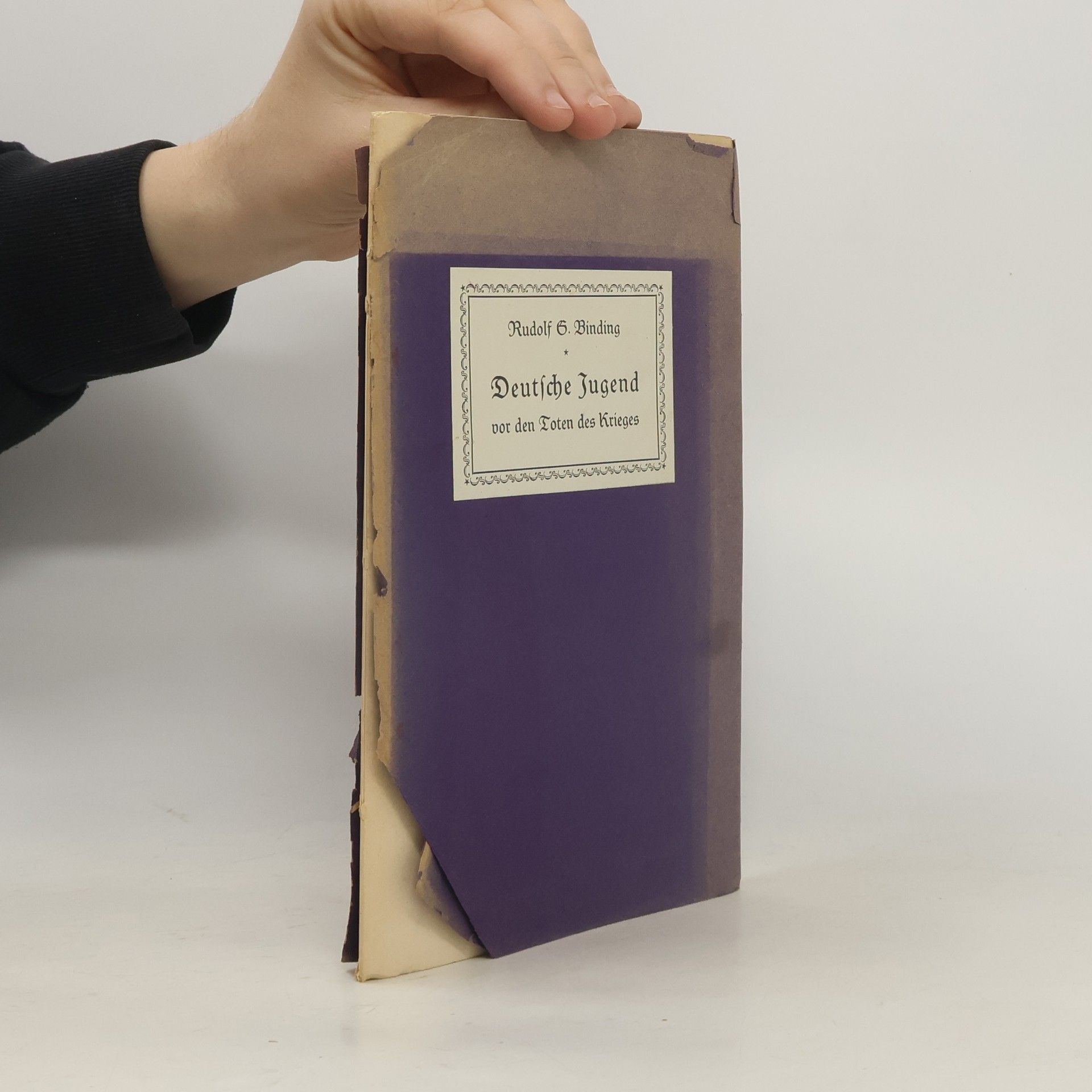 Rudolf G. Binding Deutsche Jugend vor den Toten des Krieges
