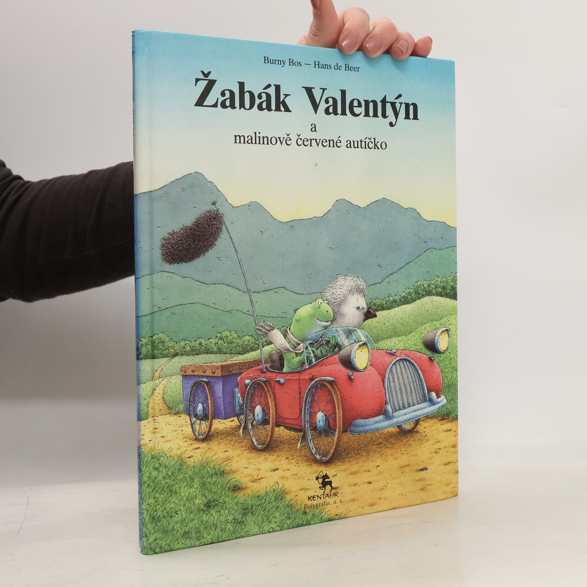 Burny Bos Žabák Valentýn a malinově červené autíčko