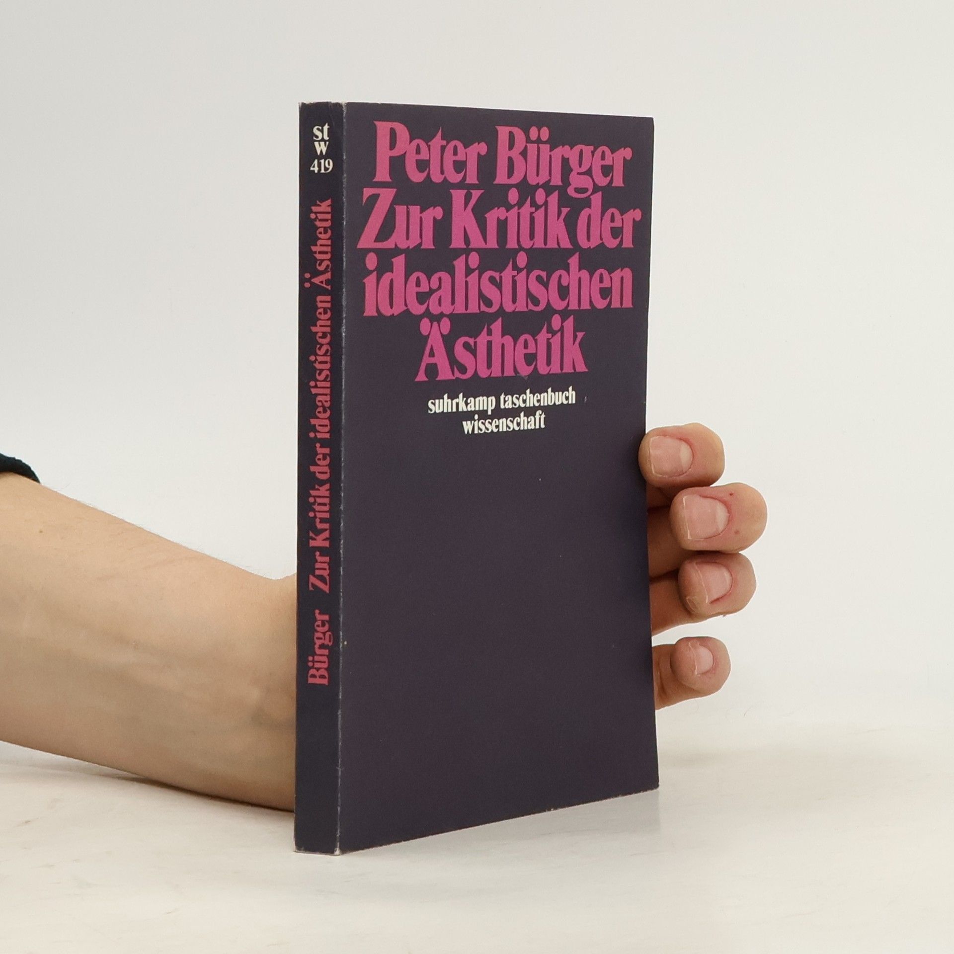 Peter Bürger Suhrkamp Taschenbuch Wissenschaft - 419: Zur Kritik der idealistischen Ästhetik